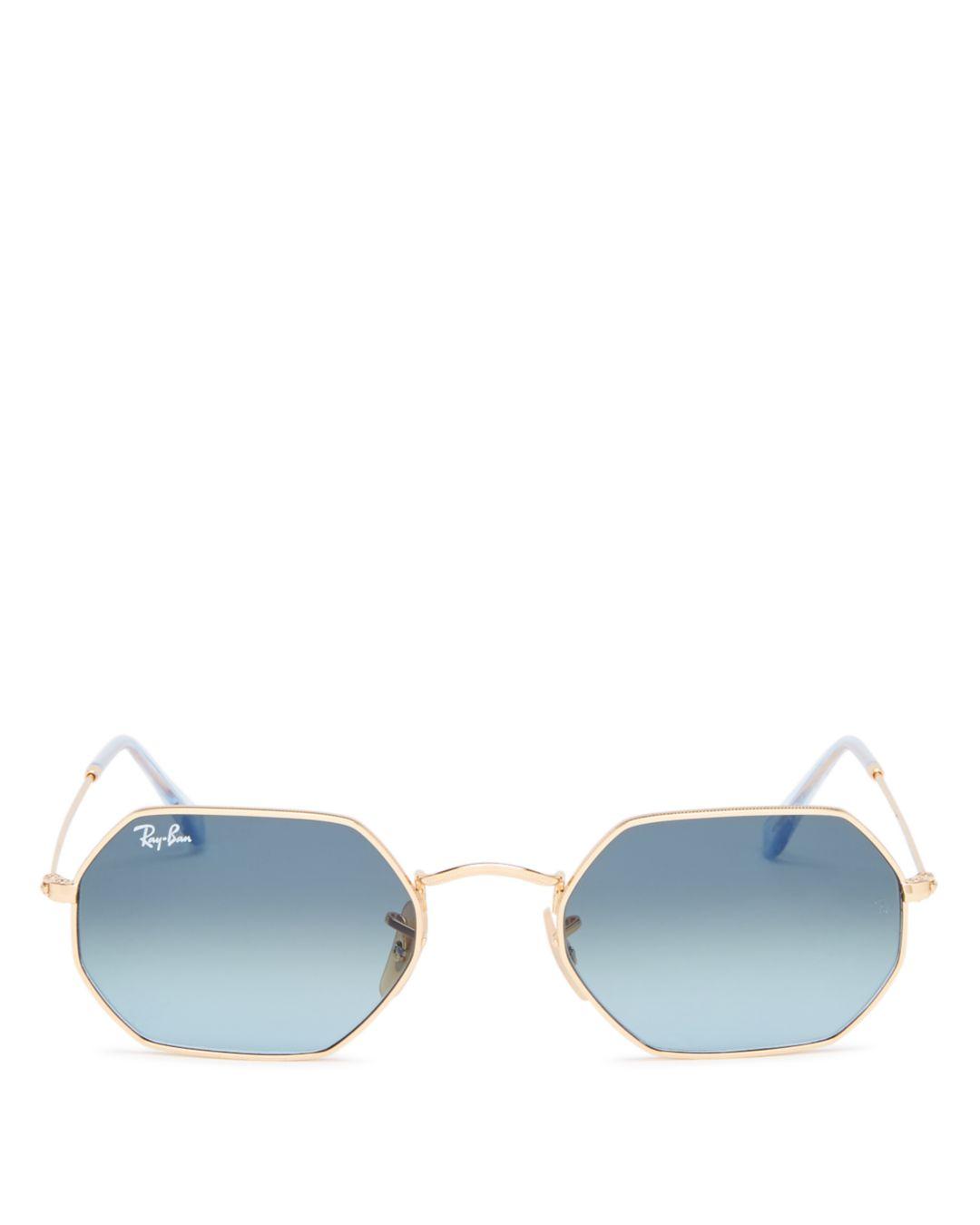 ray ban octagonal blue gradient