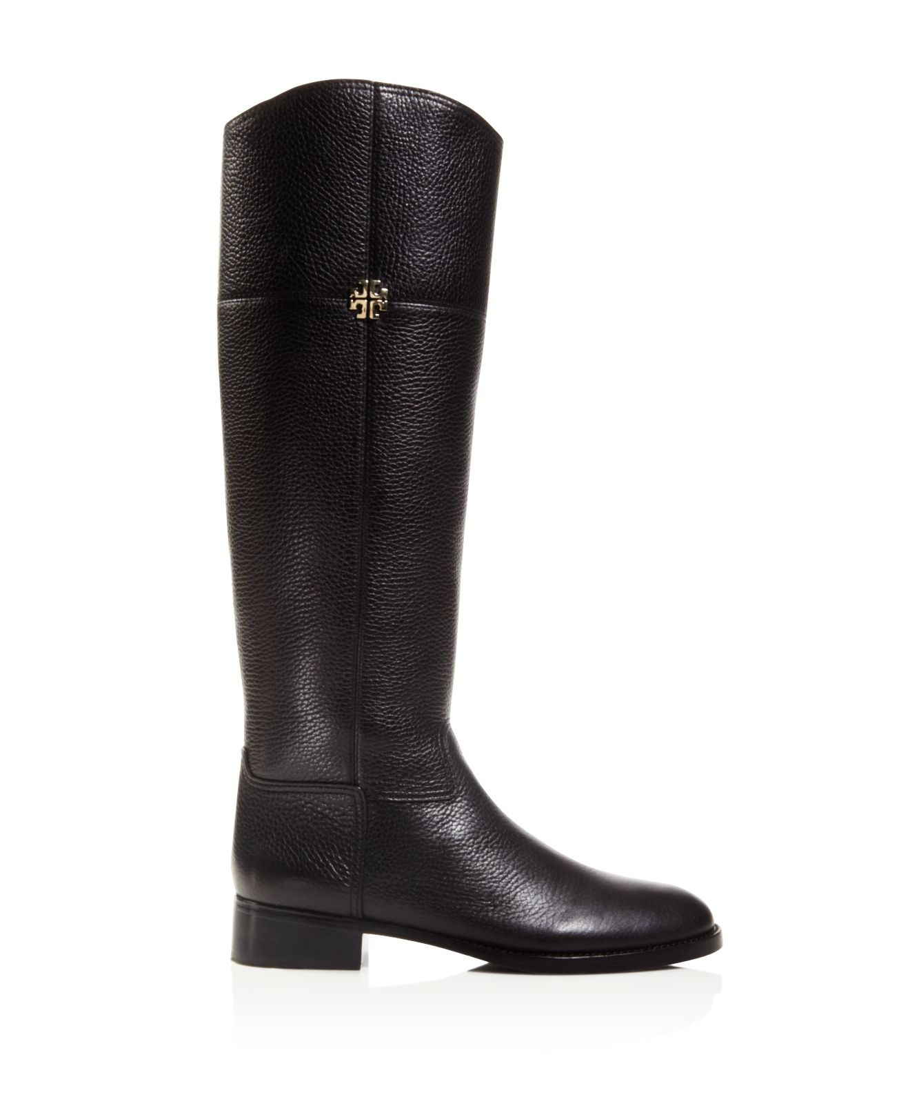 Tory burch Jolie Leather Riding Boot in Black | Lyst