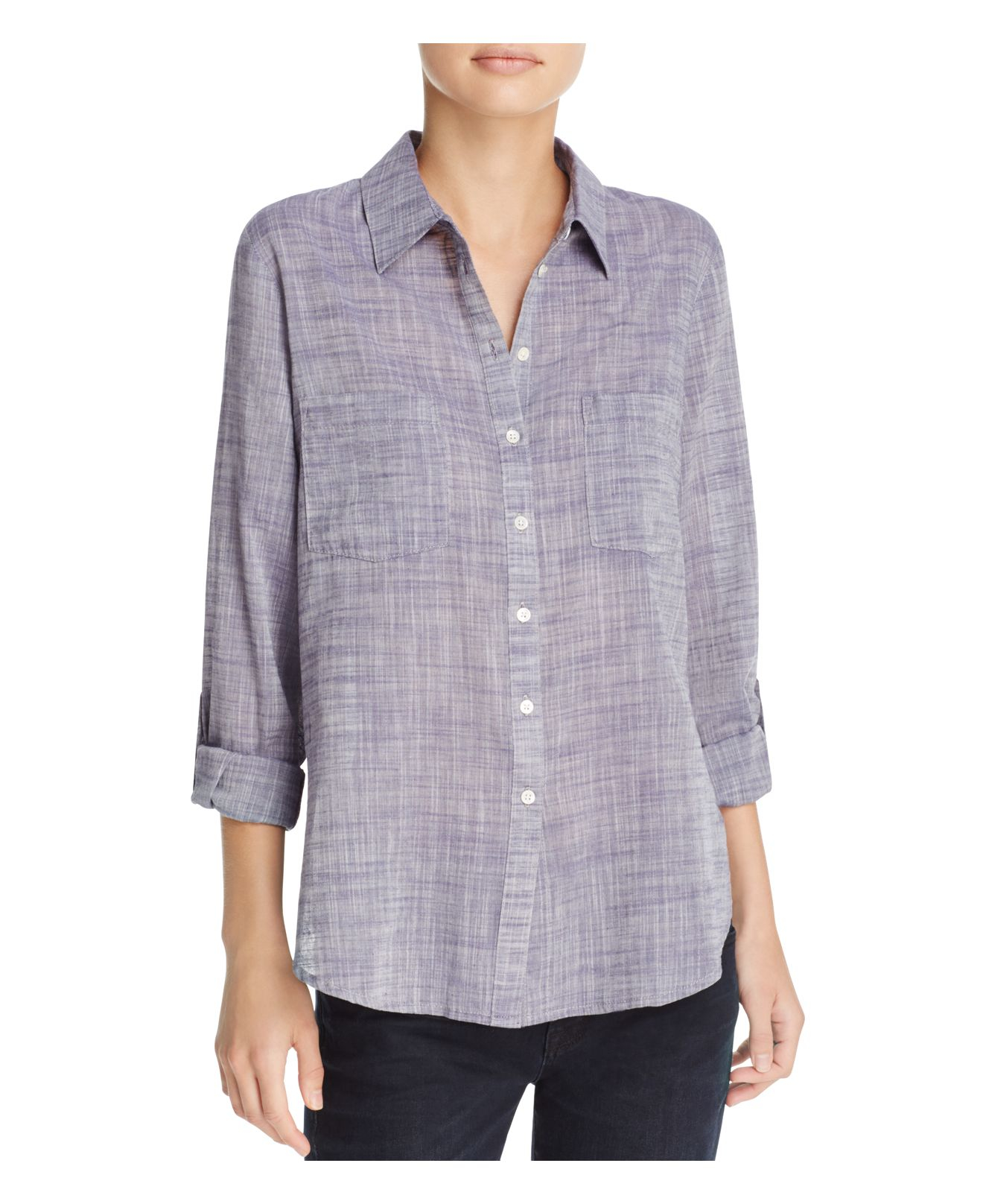 lyst soft joie sania chambray shirt in purple lyst soft joie sania chambray shirt in purple