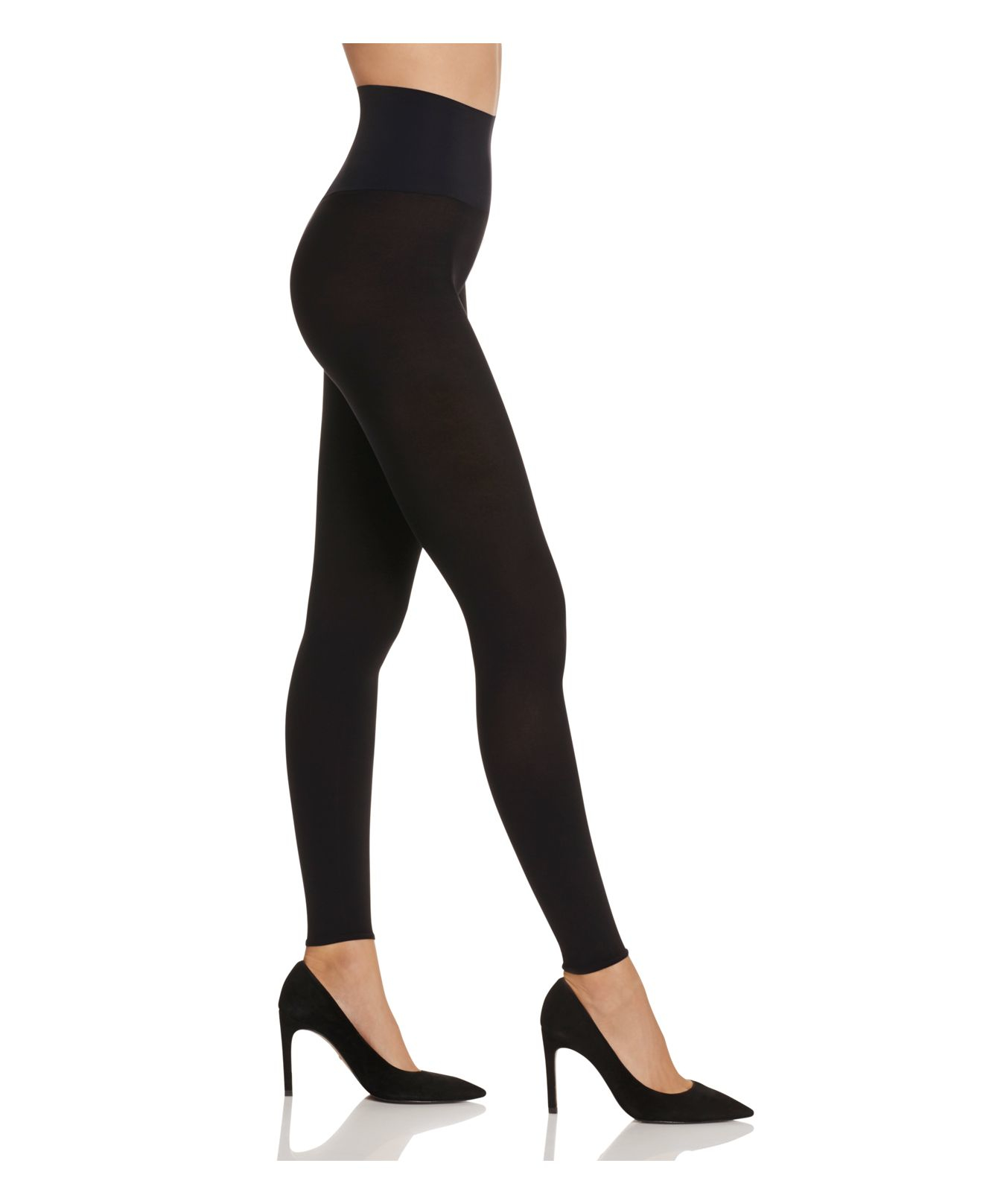 Commando Opaque Footless Tights in Black | Lyst
