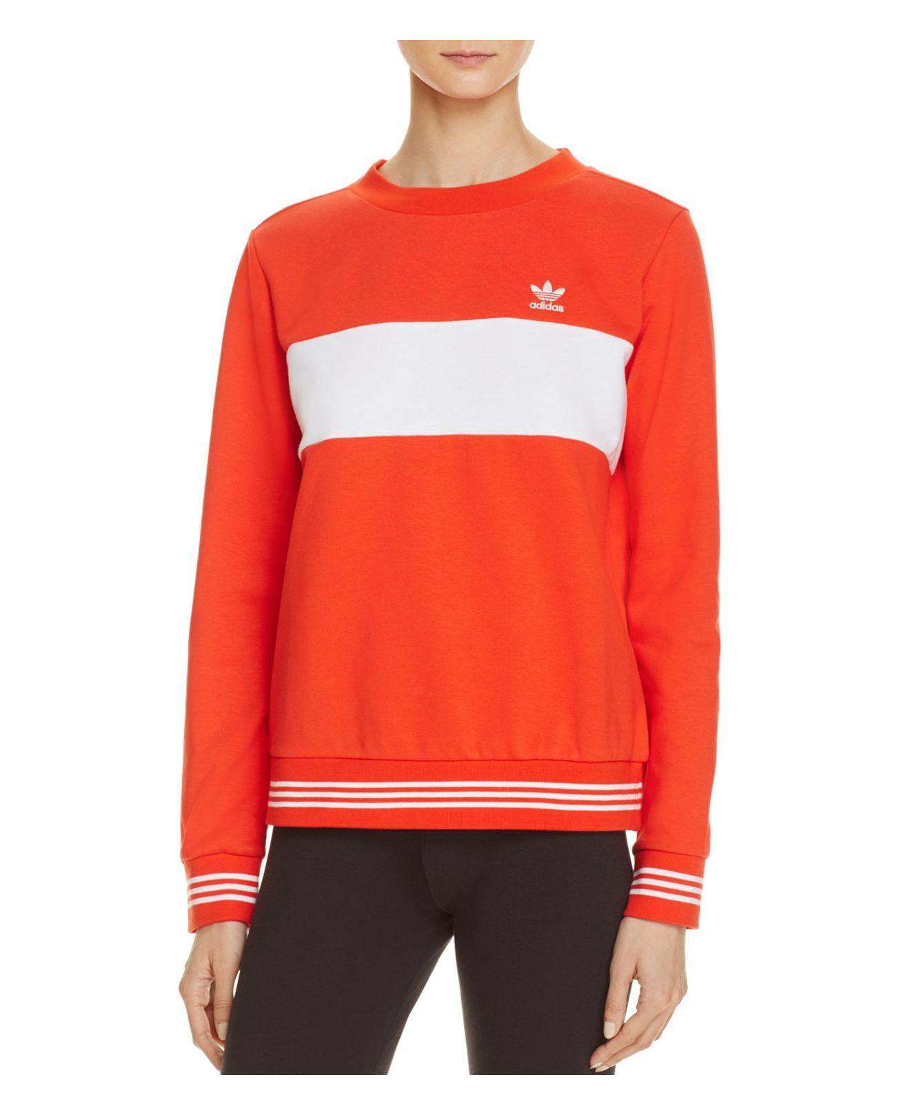 Lyst Adidas Originals Stripe Sweatshirt In Red