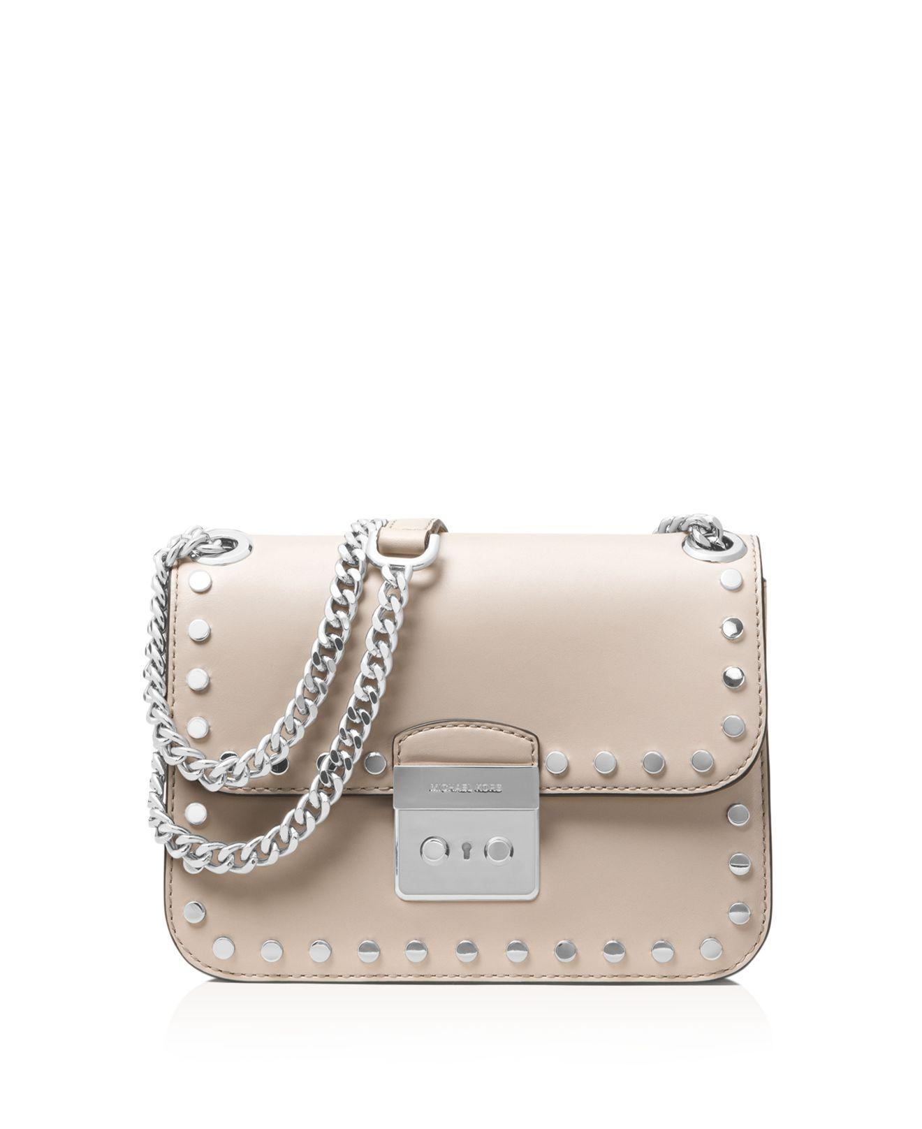 Lyst - Michael Michael Kors Sloan Editor Chain Stud Medium Leather ...