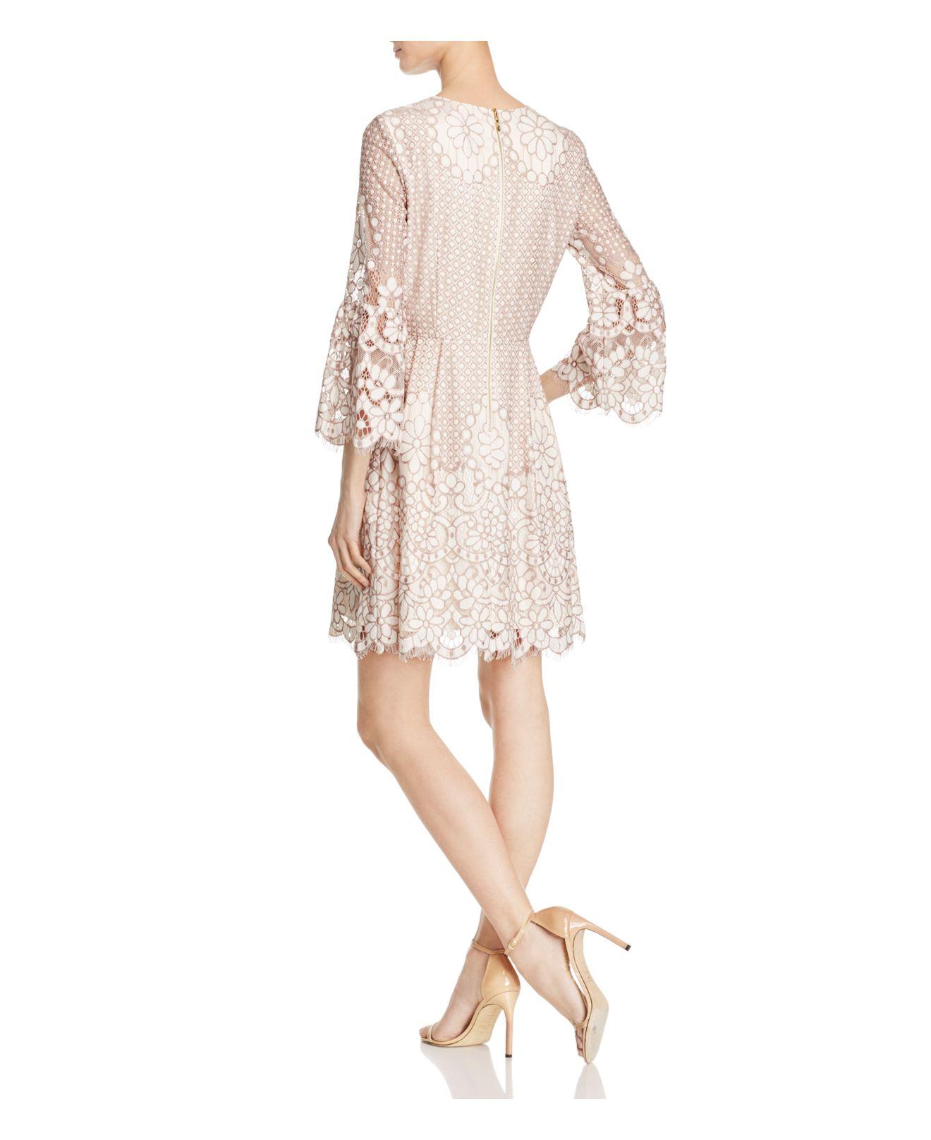 Lyst - Eliza J Bell-sleeve Lace Dress in White