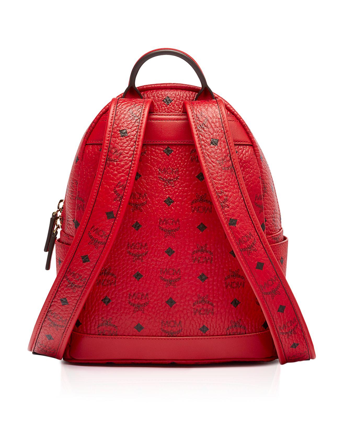 MCM Stark Small Backpack in Red - Lyst