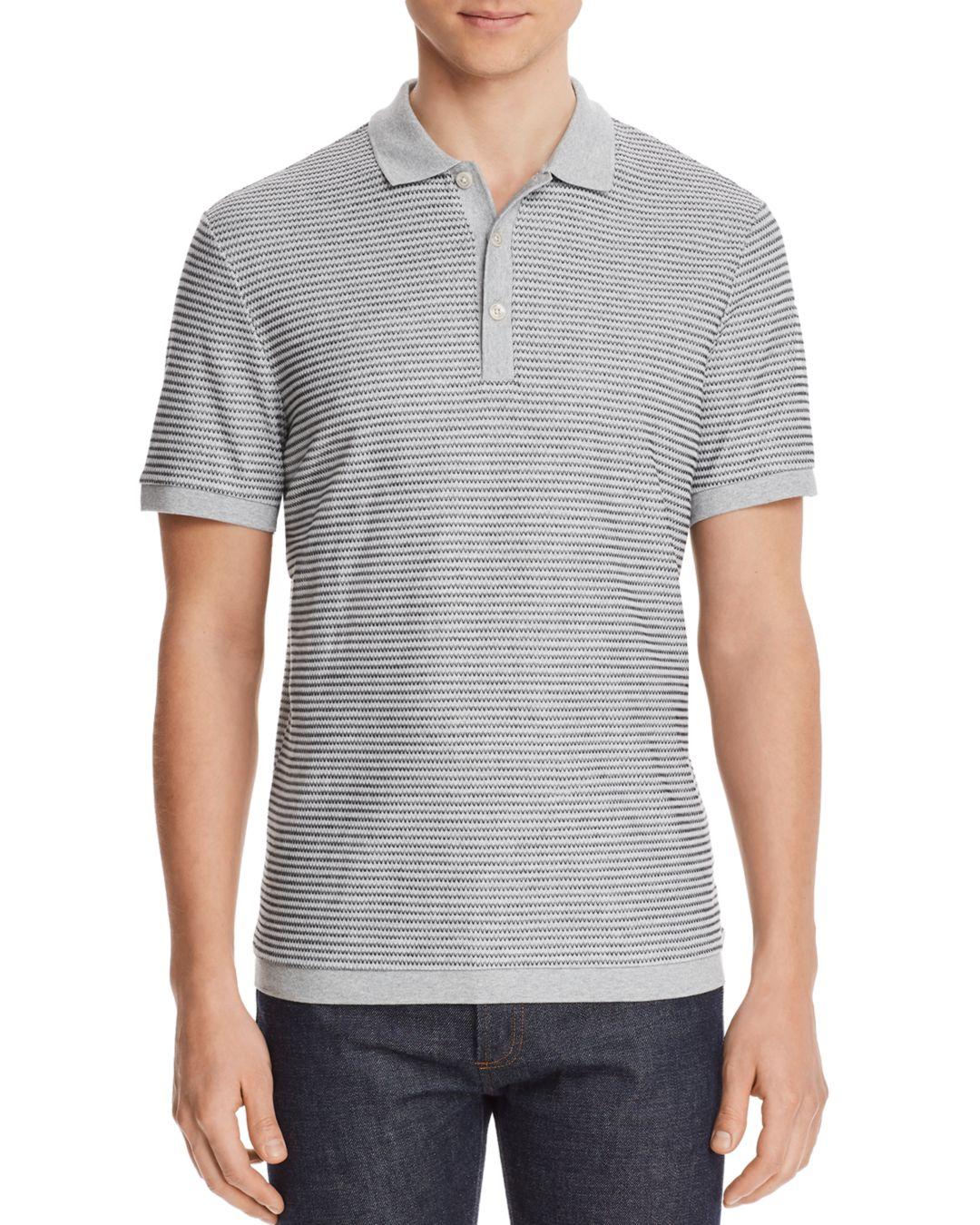 Michael Kors Textured Chevron Classic Fit Polo Shirt in Gray for Men - Lyst