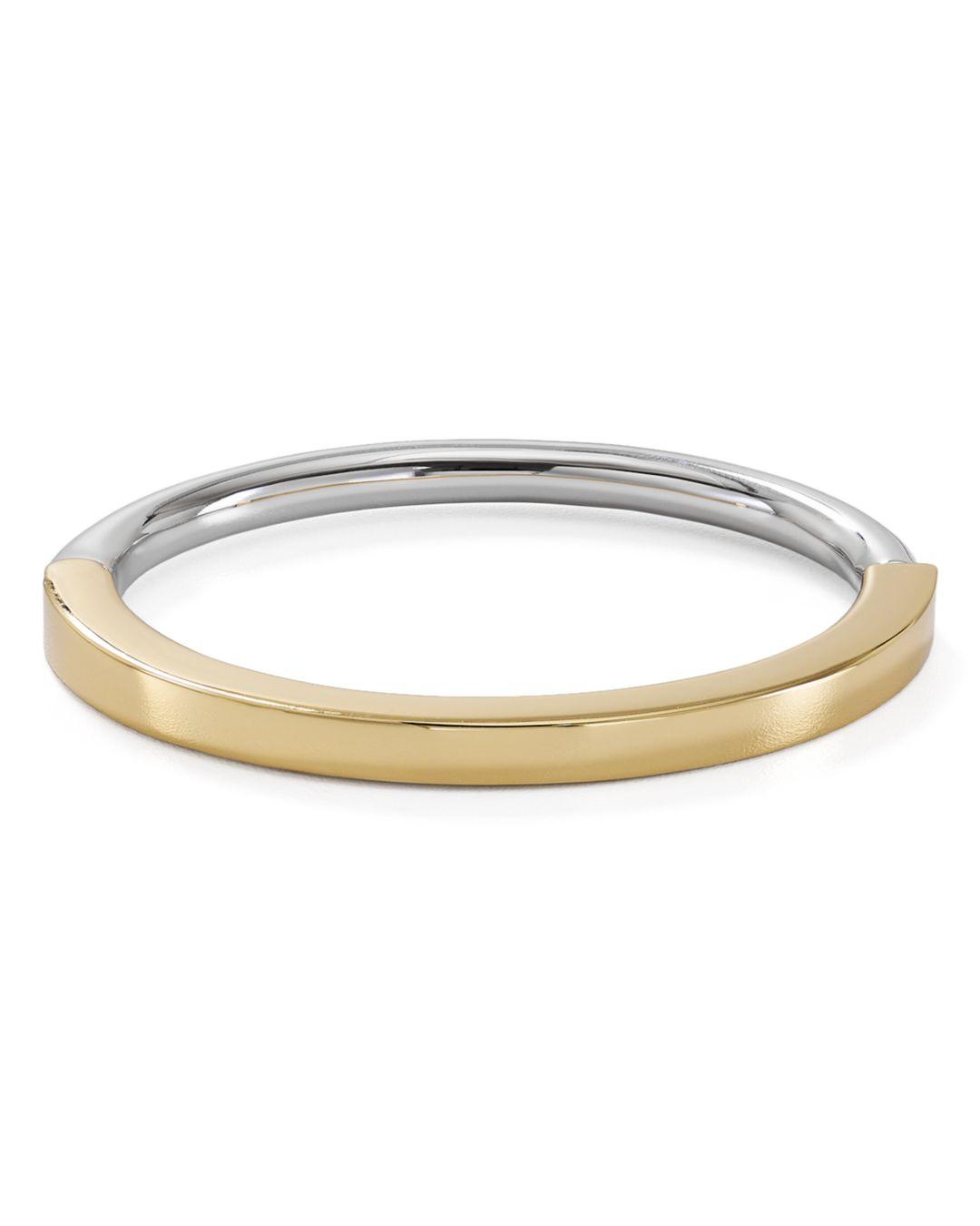Lyst Tory Burch Twotone Bangle Bracelet in Metallic