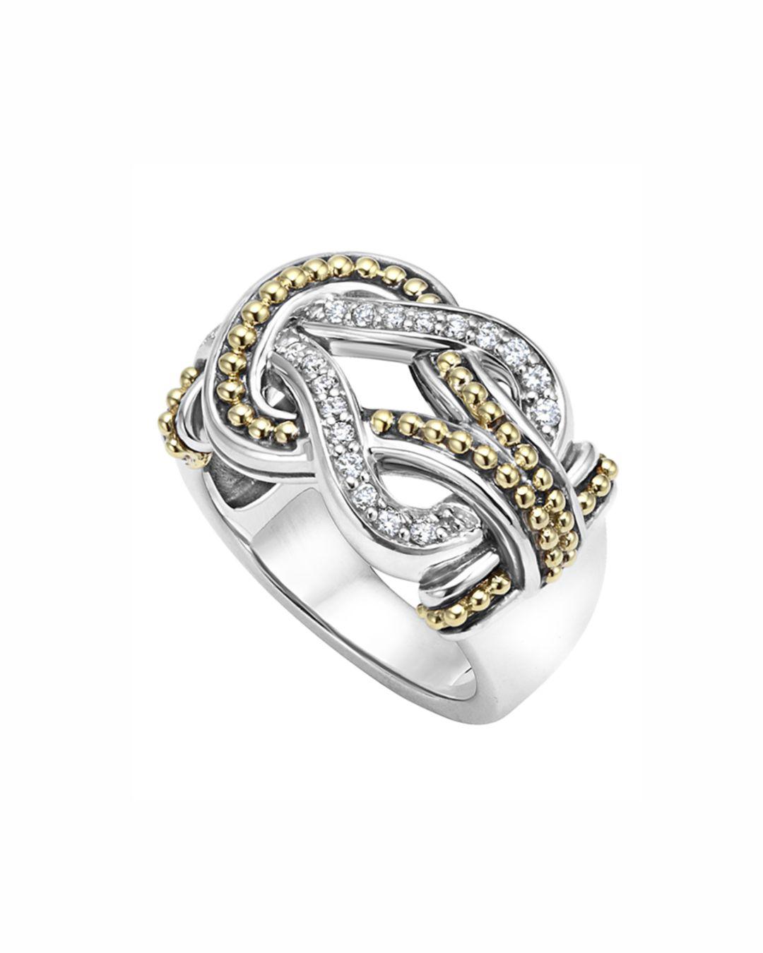 Lyst - Lagos Sterling Silver And 18k Gold Newport Diamond Ring in Metallic
