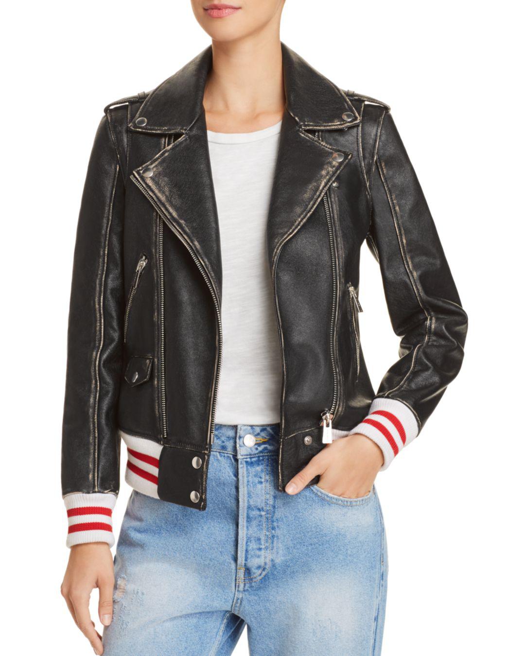 Lyst Anine Bing Quinlan Distressed Leather Moto Jacket In Black Gallery