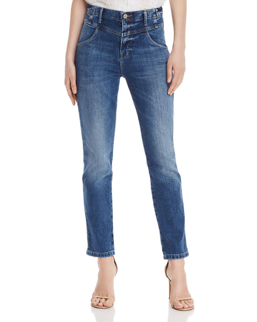 FRAME Retro V Yoke Straight Leg Jeans In Maya River in Blue Lyst