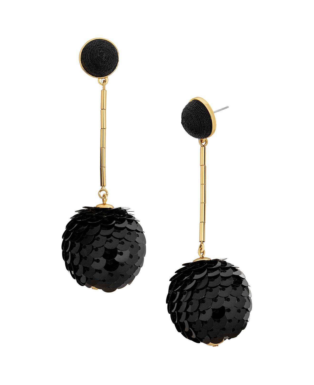 Lyst Baublebar Sequin Ball Drop Earrings In Black Gallery