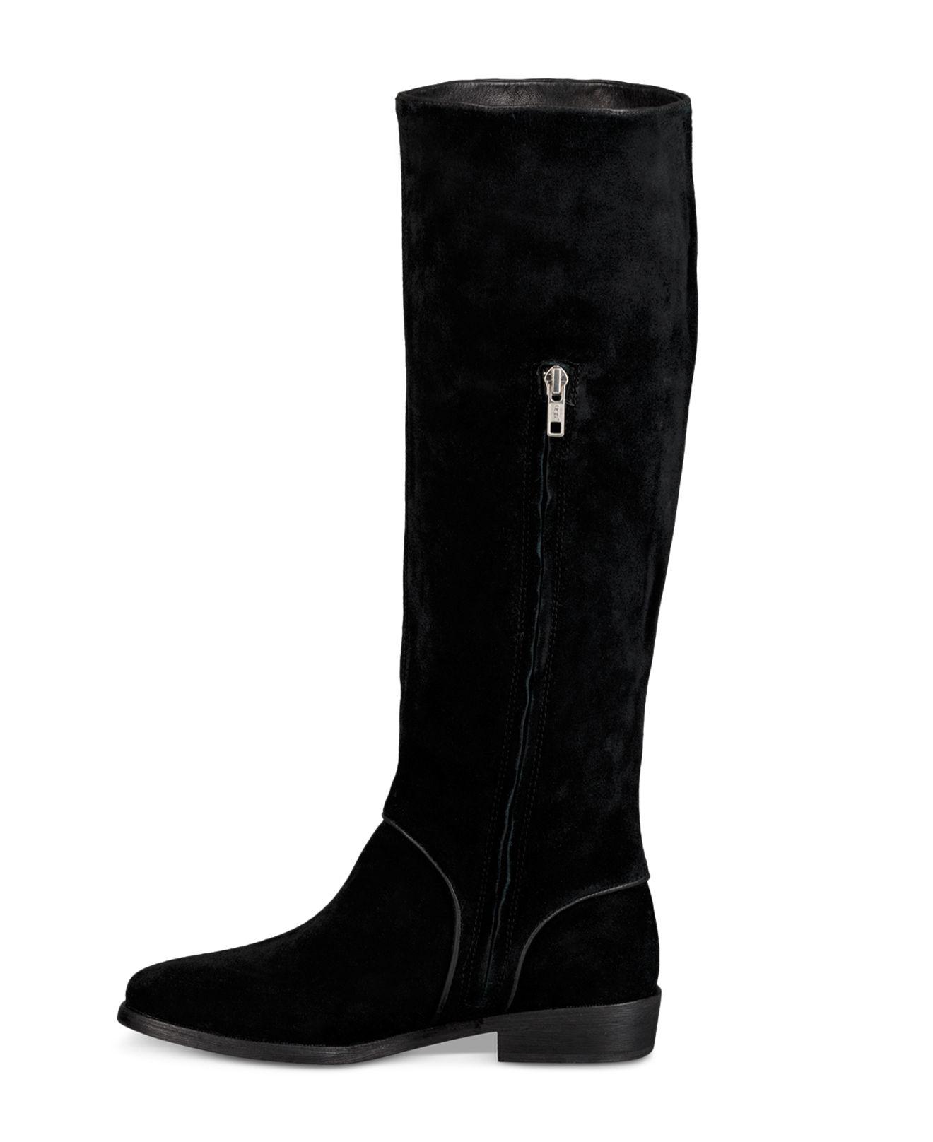 UGG Gracen Suede Riding Boots in Black - Lyst