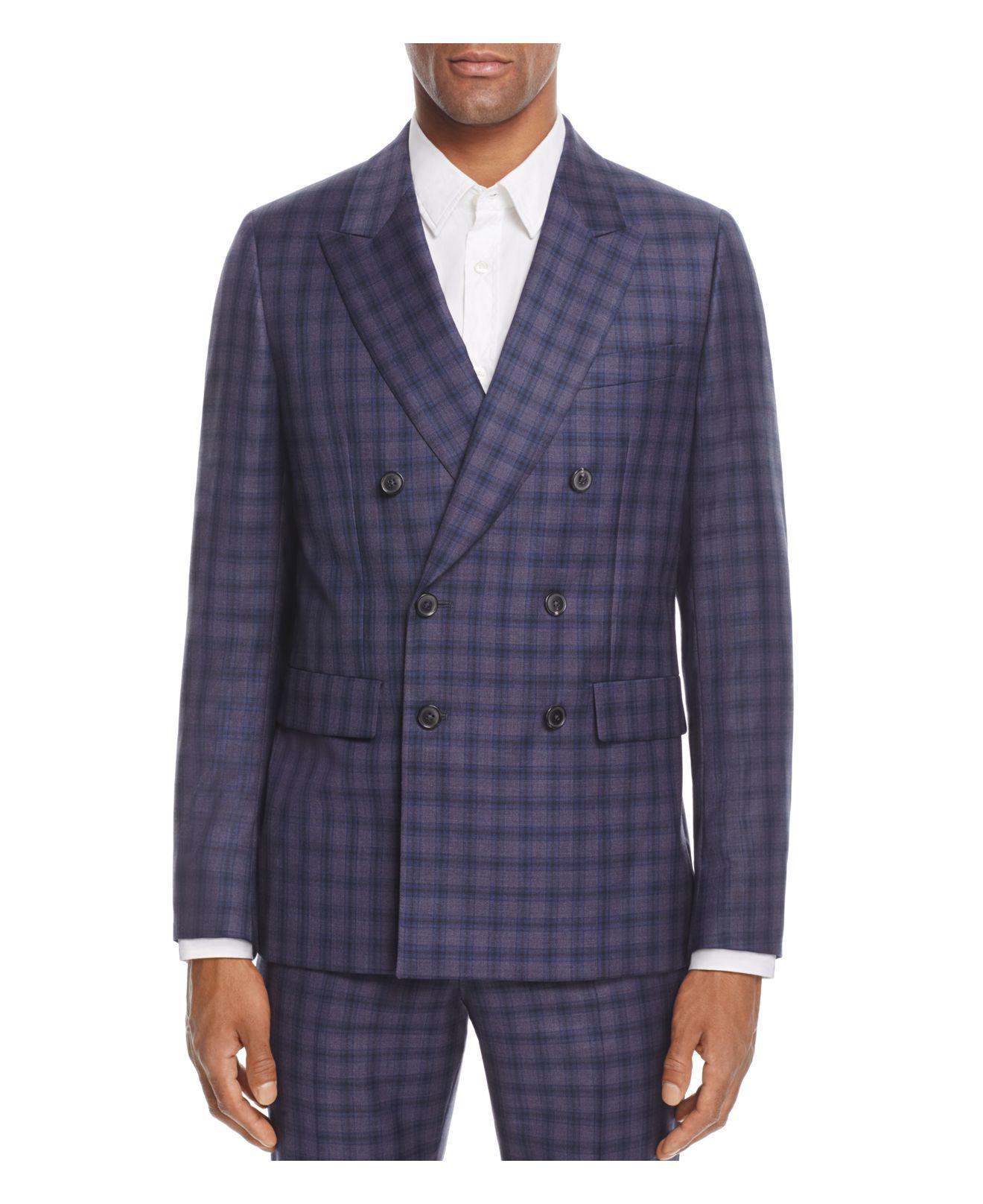 Lyst - Paul Smith Plaid Double-breasted Slim Fit Sport Coat in Blue for Men