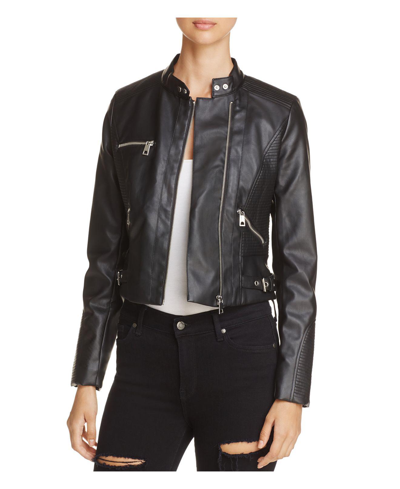 Vero Moda Calandra Faux Leather Moto Jacket in Black - Lyst
