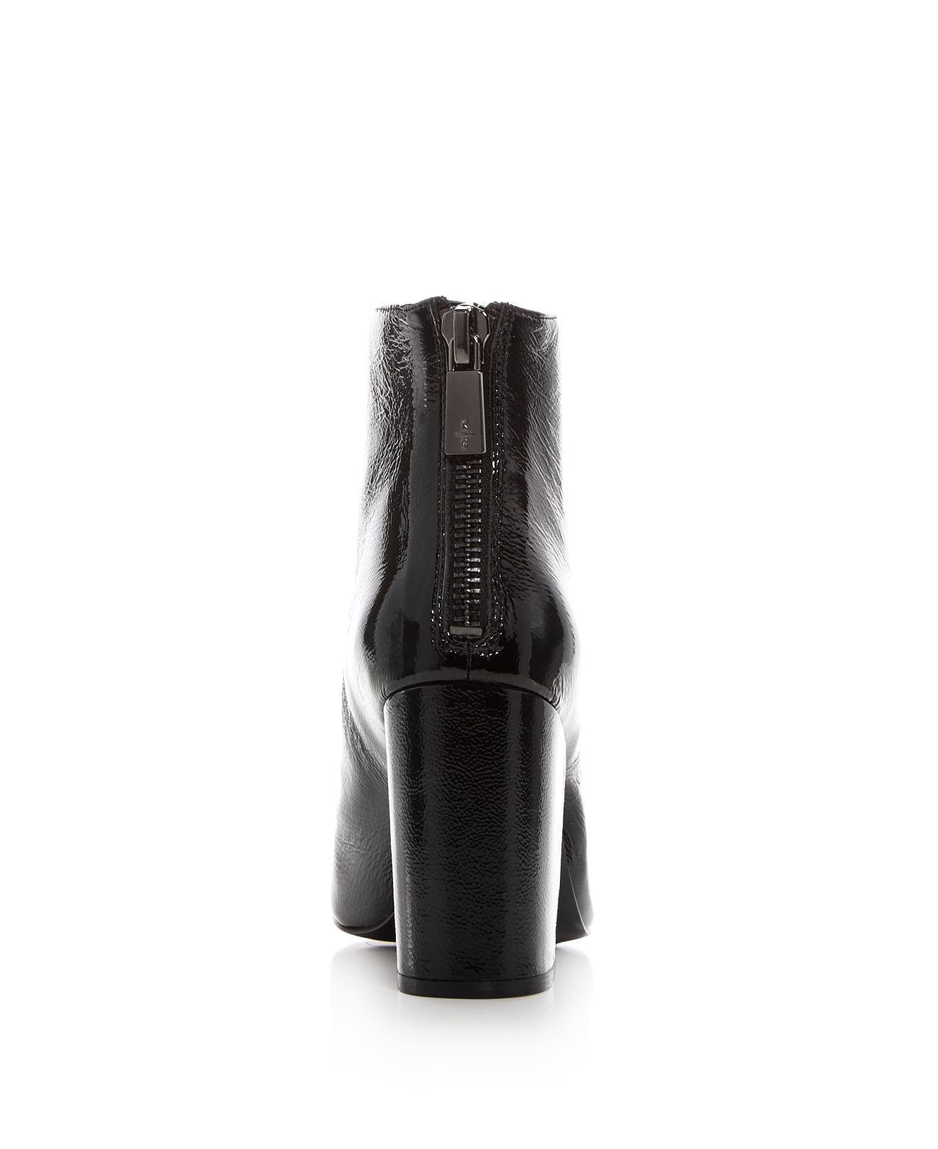 block heel booties leather