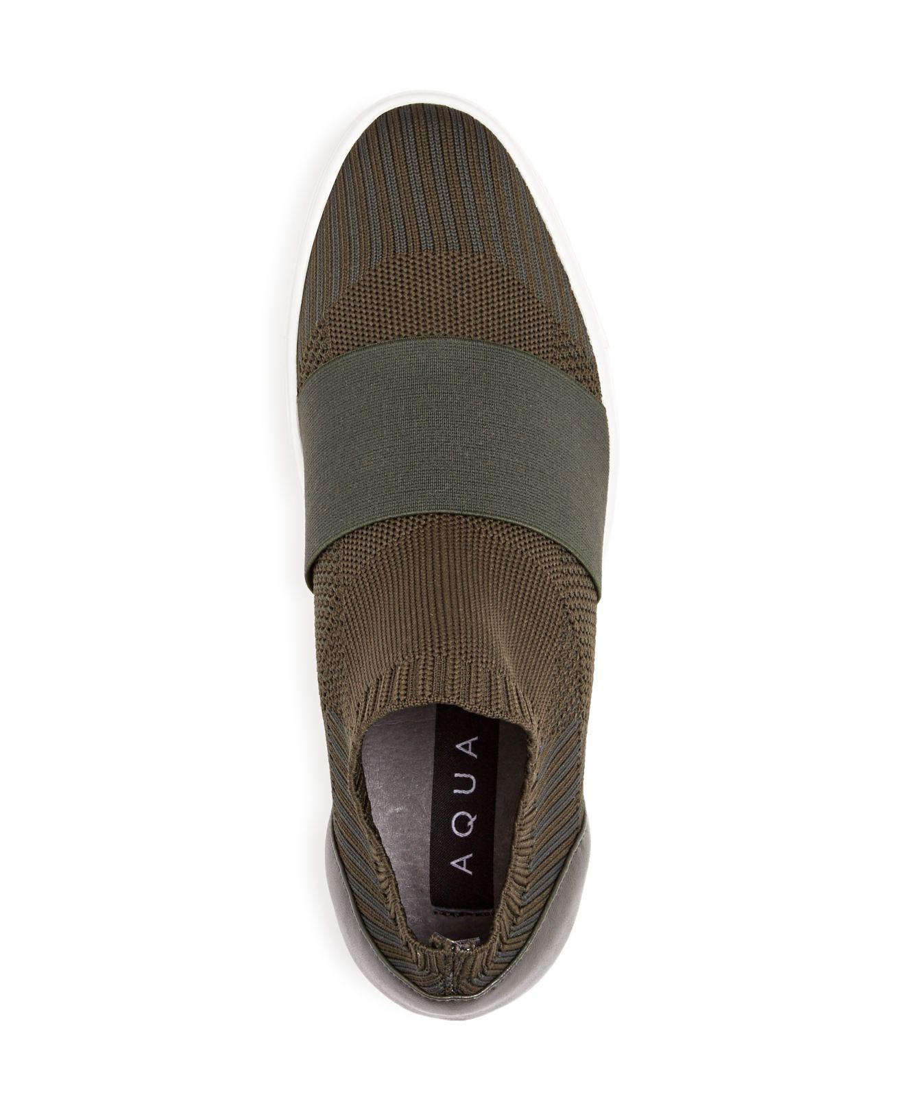 Aqua Women's Foxy Slip-on Sneakers in Olive (Green) - Lyst