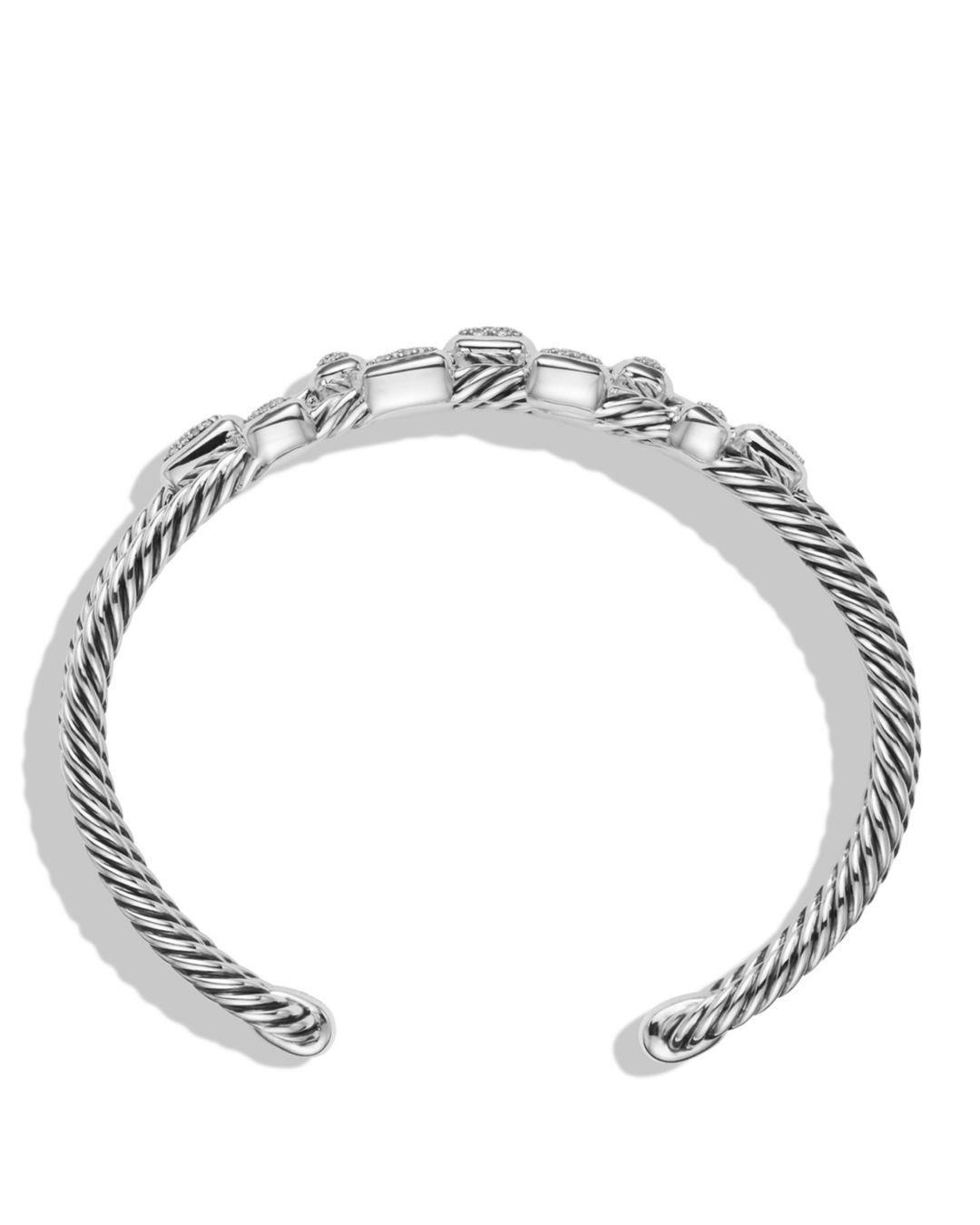 Lyst David Yurman Confetti Narrow Cuff Bracelet With Diamonds In Lyst David Yurman Confetti Narrow Cuff Bracelet With Diamonds In Metallic