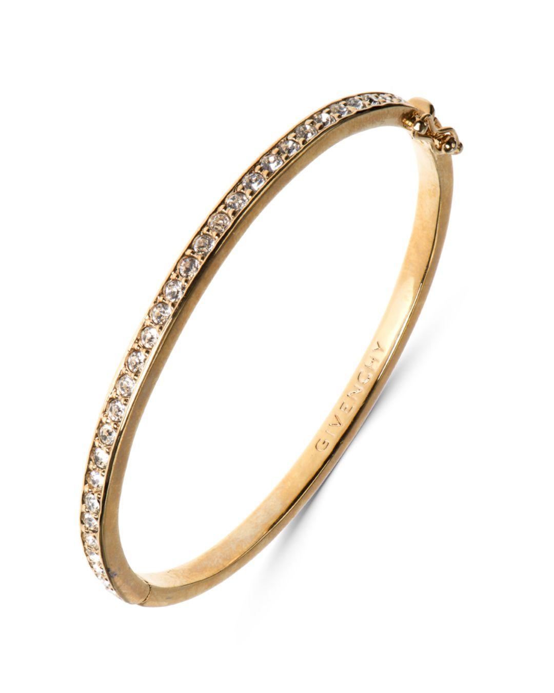 Givenchy Gold - Tone Pavé Bangle Bracelet in Metallic - Lyst