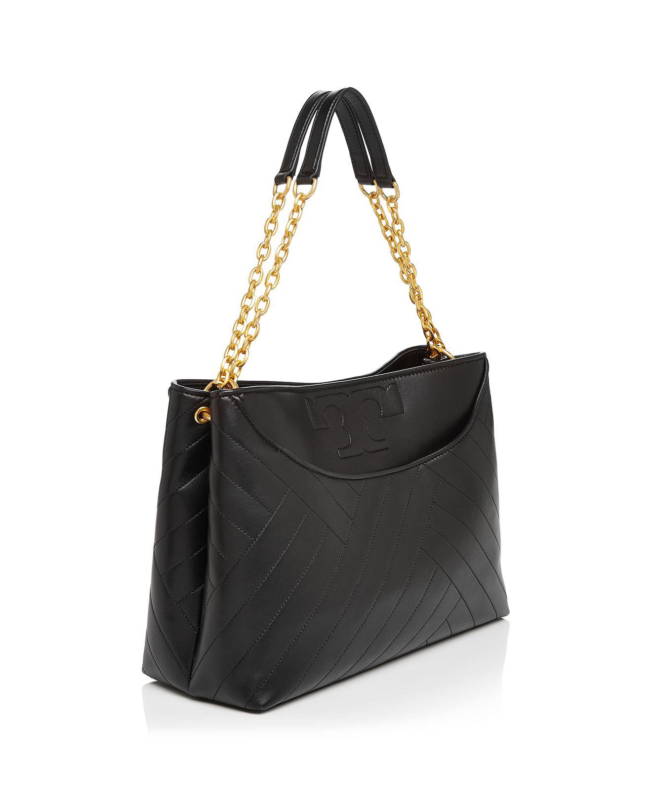 Lyst - Tory Burch Alexa Quilted Slouchy Leather Tote in Black