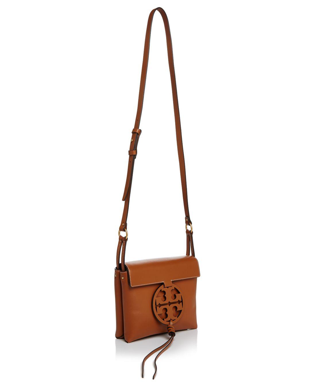 Lyst - Tory Burch Miller Soft Leather Crossbody Bag in Brown