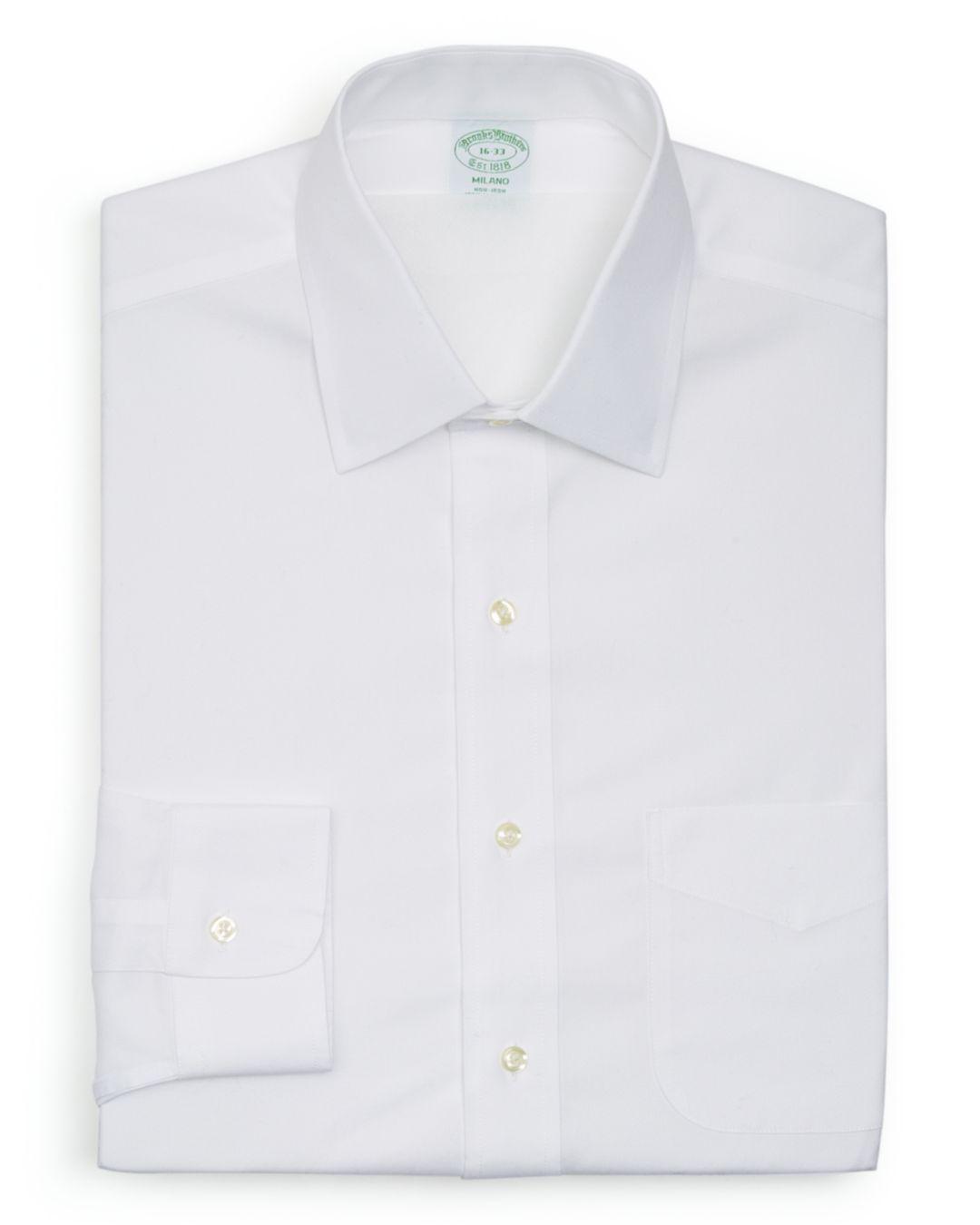 Lyst Brooks Brothers Solid Noniron Dress Shirt Milano Fit in White