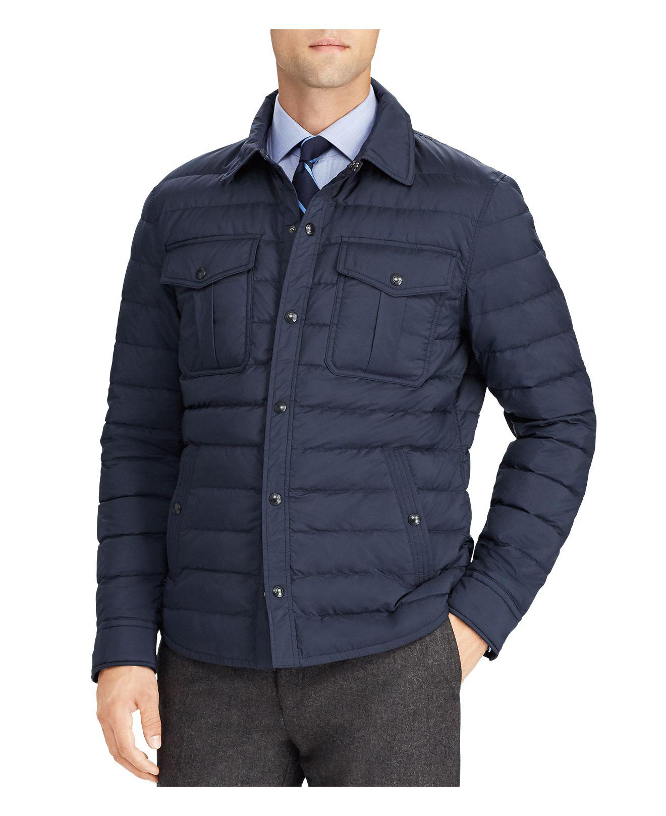Lyst - Polo Ralph Lauren Quilted Down Shirt Jacket in Blue for Men