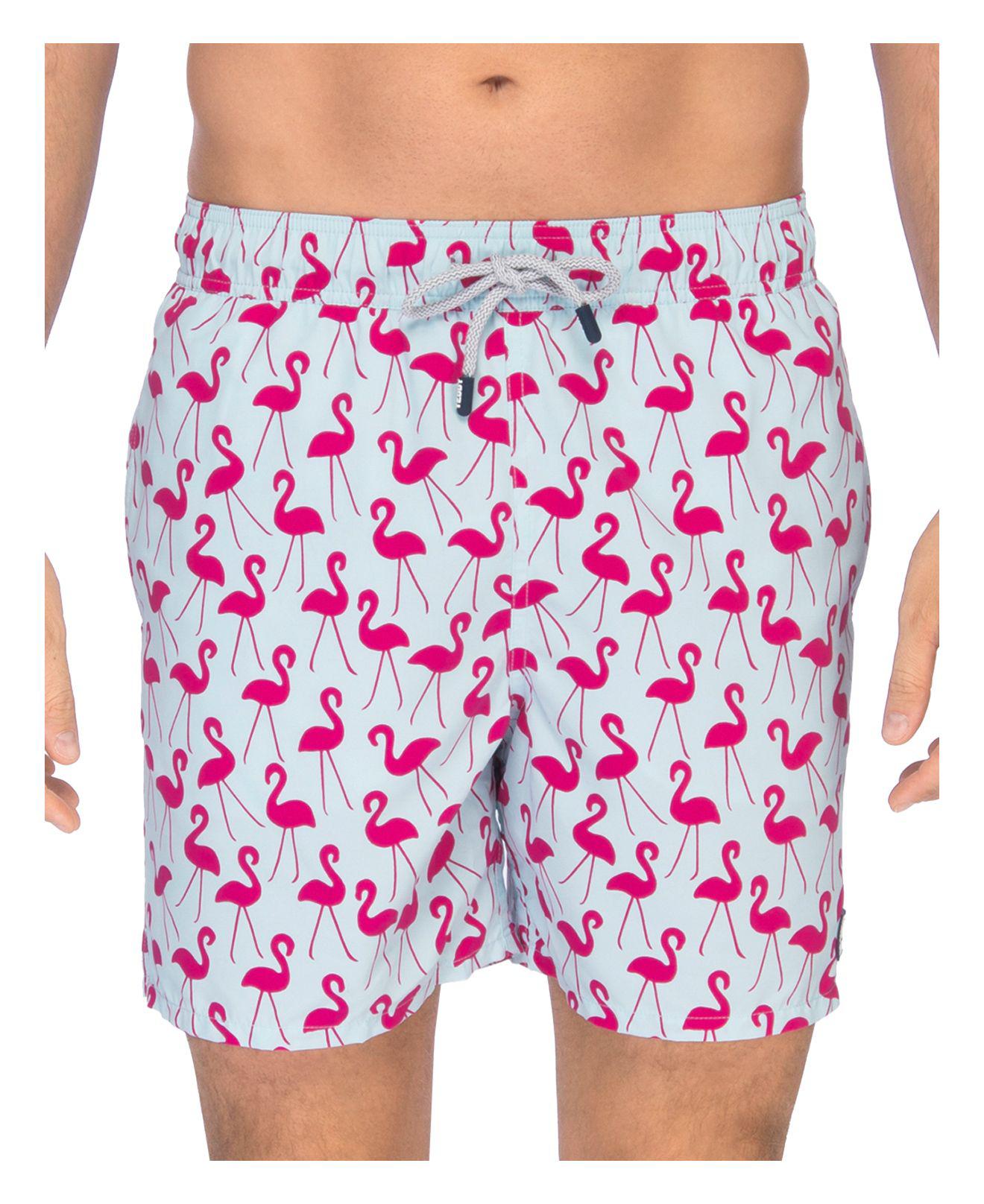 Lyst - Tom & Teddy Flamingo Print Swim Trunks for Men
