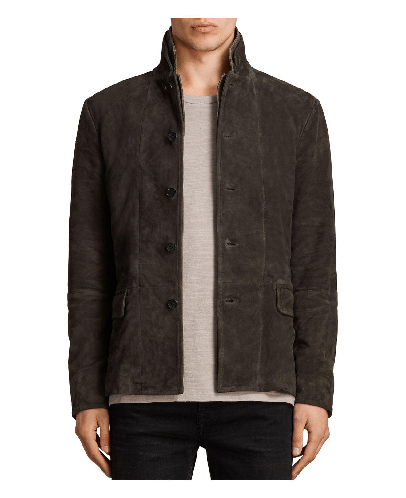 Lyst - Allsaints Huxton Suede Blazer in Gray for Men