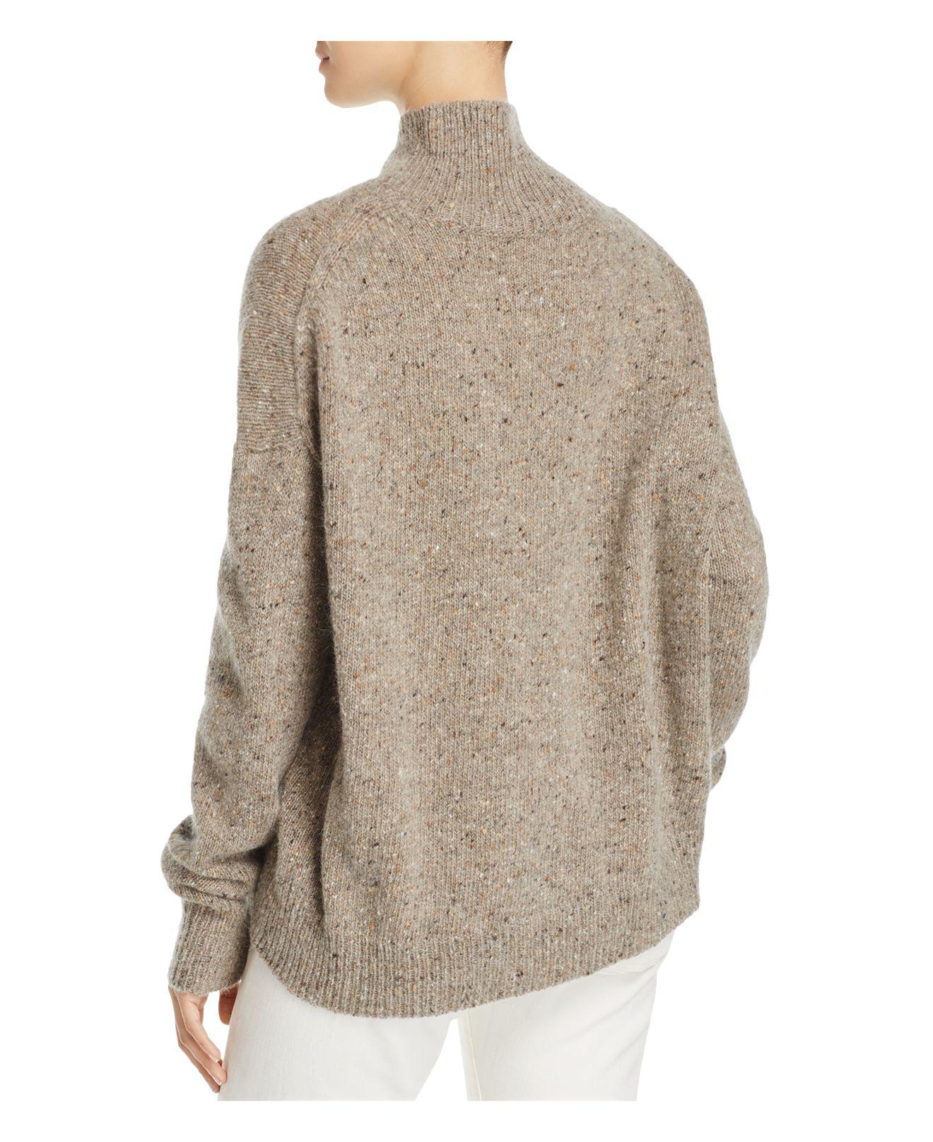 Lyst - Vince Mock-neck Flecked Cashmere Sweater
