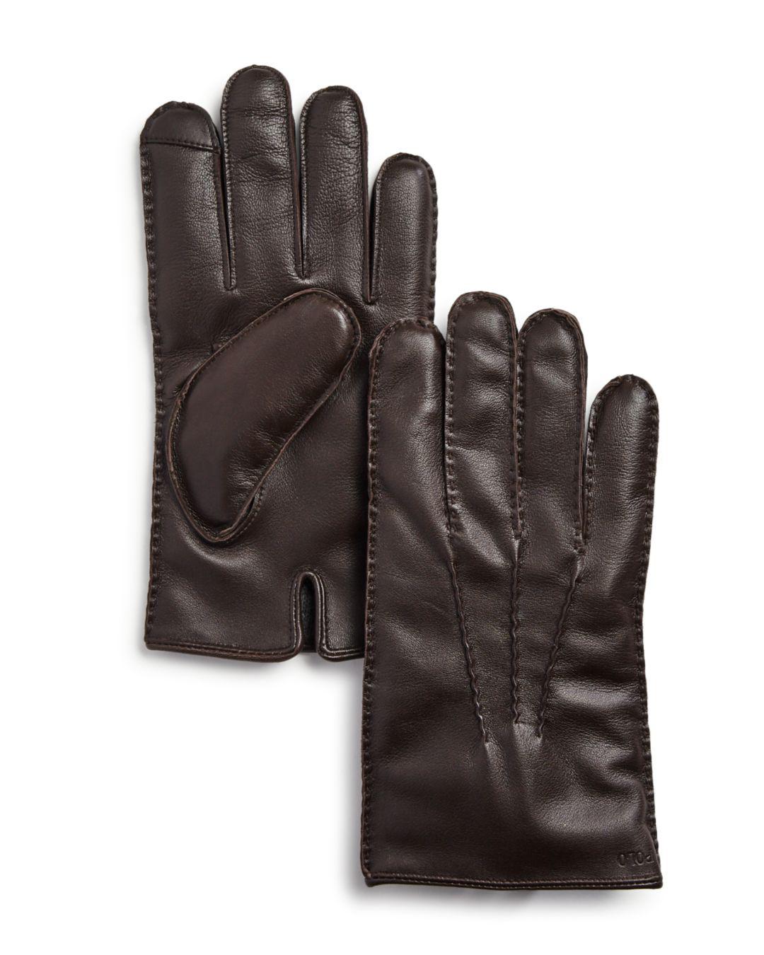 Lyst Polo Ralph Lauren Hand Stitch Gloves in Black for Men