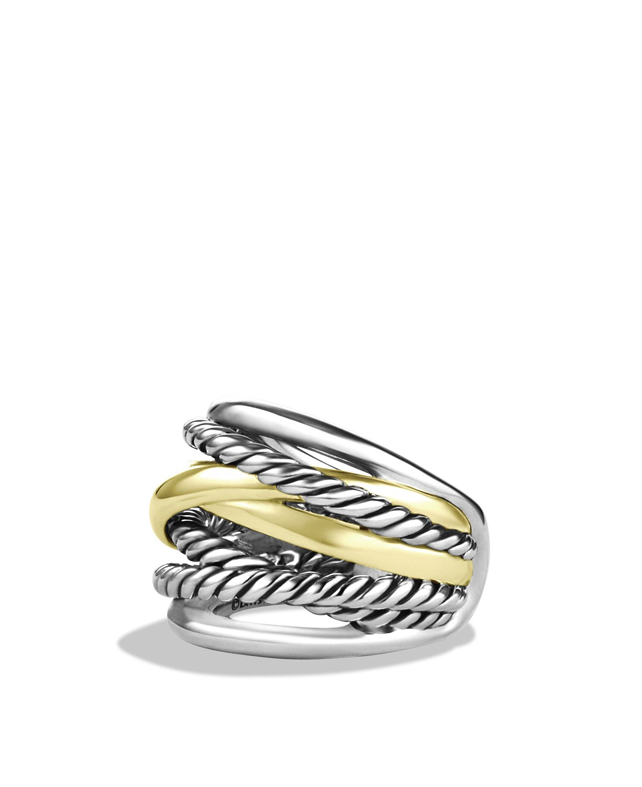 David Yurman Crossover Wide Ring With Gold In Metallic Lyst   923130  F8b4b1f2  