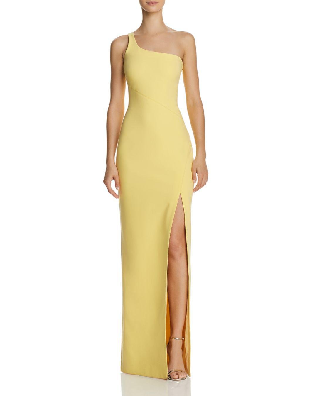One Shoulder Yellow Dresses