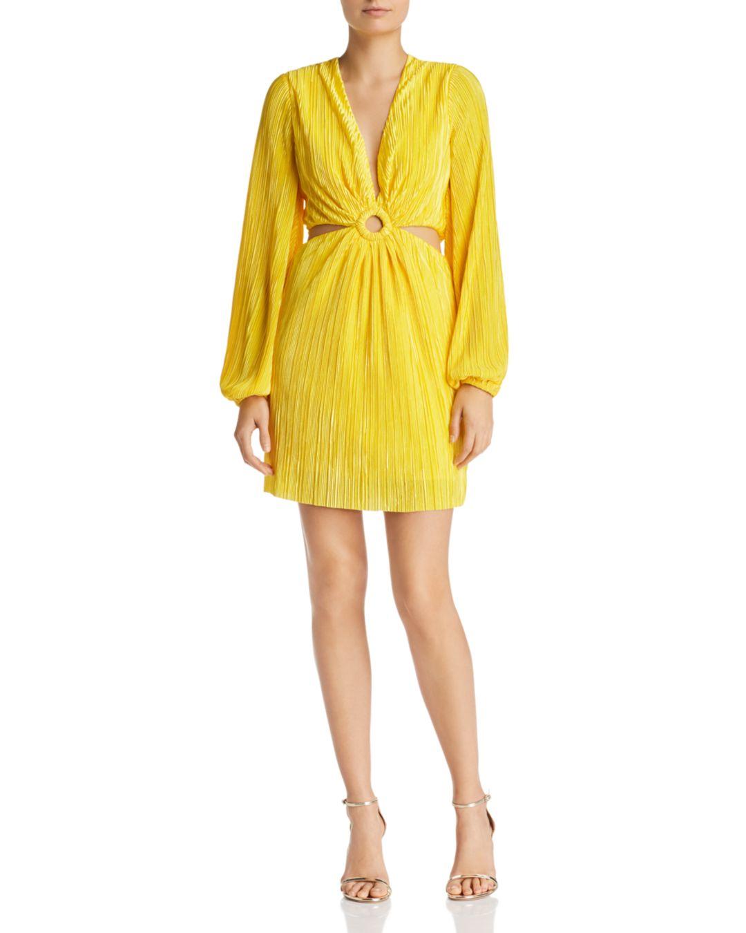 Lyst - Ronny Kobo Nira Plissé Cutout Dress in Yellow
