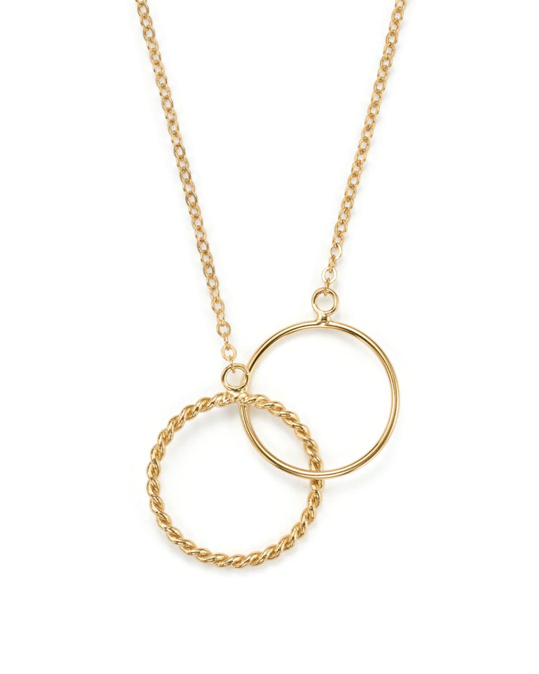 Bloomingdale's 14k Yellow Gold Interlocking Rings Necklace, 18" in