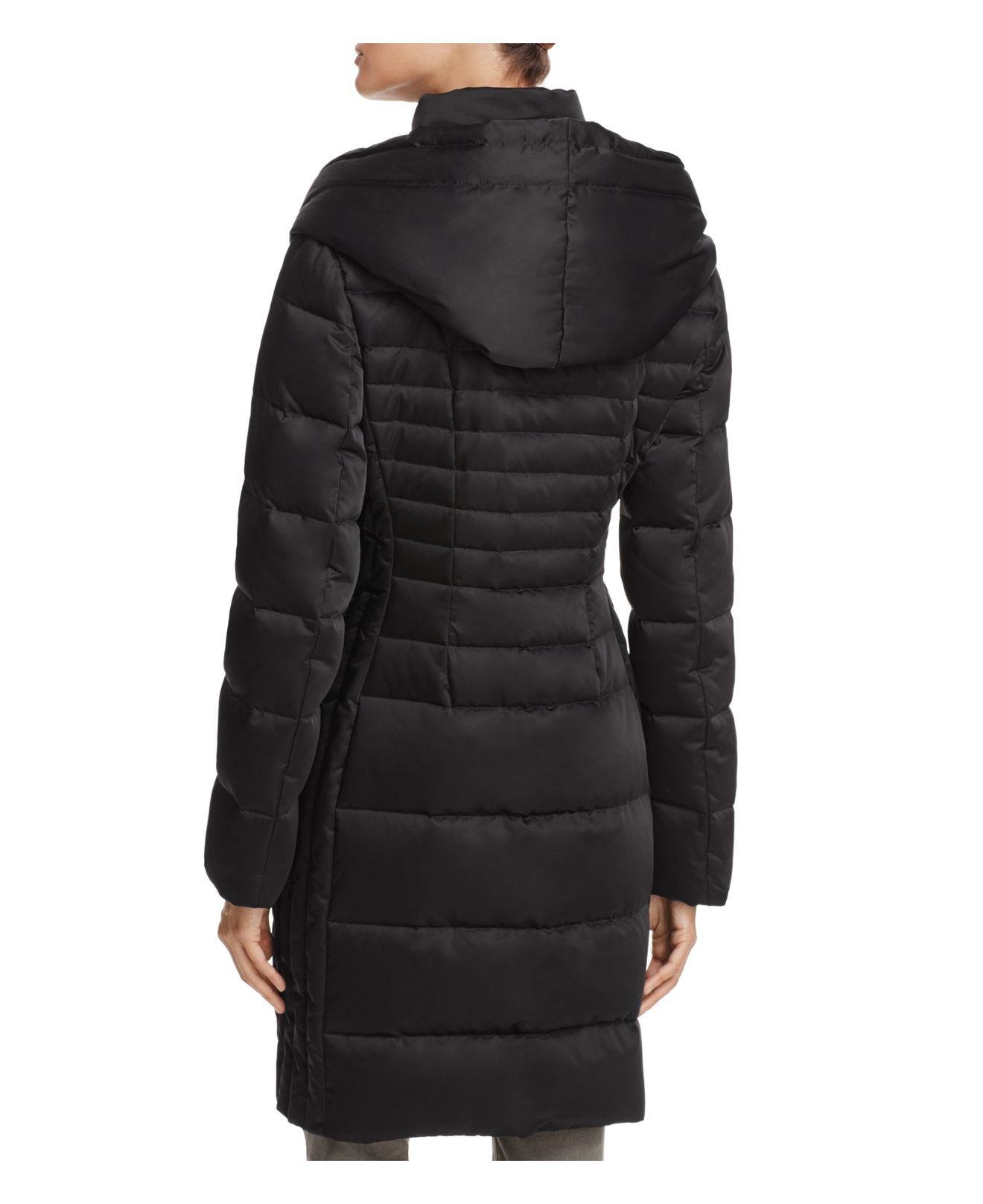 Lyst - T Tahari Mia Satin Puffer Coat in Black