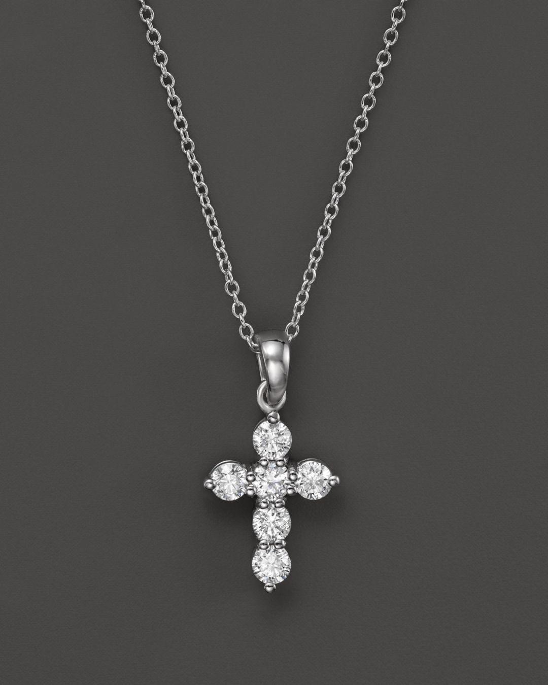 Lyst Bloomingdale S Diamond Cross Pendant Necklace In 14k White Bloomingdale S Diamond Cross Pendant Necklace In 14k White Gold 60 Ct T W View Fullscreen