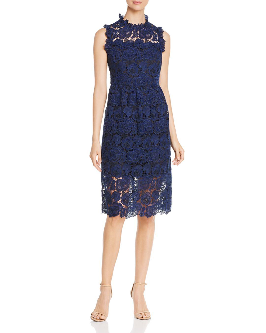 Kate Spade Bicolor Lace Midi Dress in Blue - Lyst