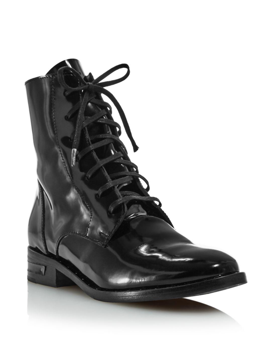Lyst - Frēda Salvador Women's Patent-leather Combat Boots in Black