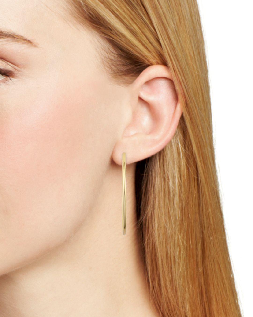 Lyst Aqua Medium Hoop Earrings In 18k Gold Plated Sterling Silver Lyst Aqua Medium Hoop Earrings In 18k Gold Plated Sterling Silver Or Metallic