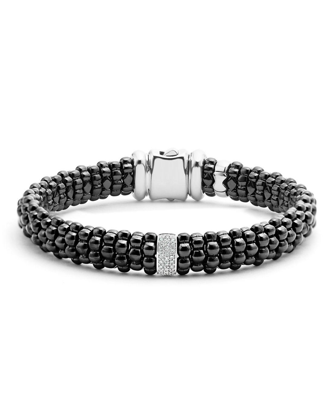 Lyst - Lagos Black Caviar Ceramic Bracelet With Sterling Silver And 1 ...