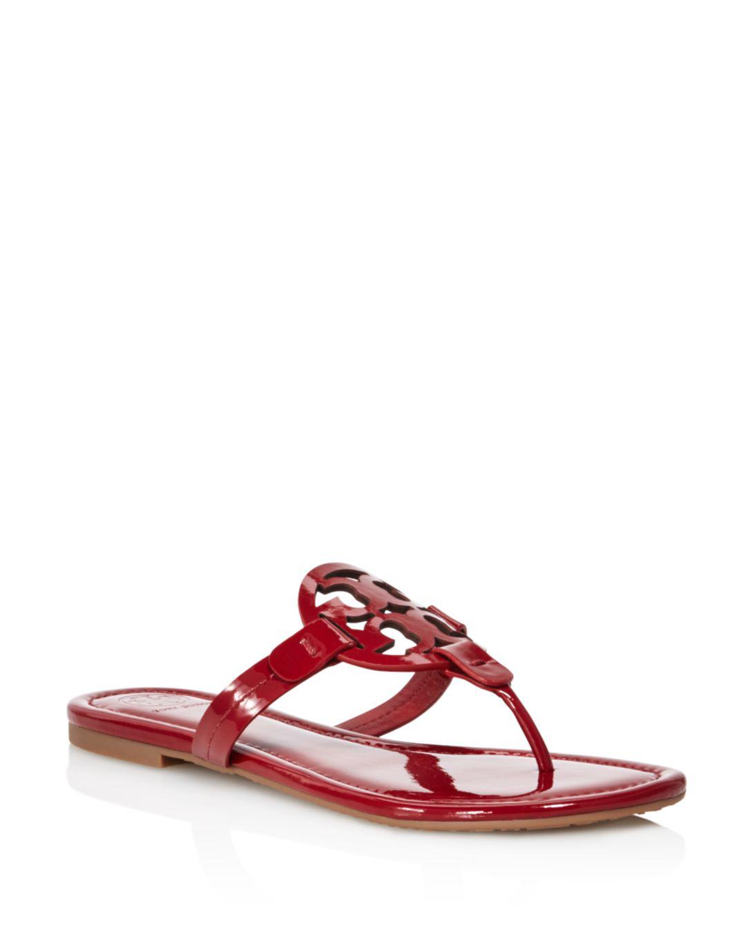 Lyst - Tory Burch Miller Patent Leather Sandals in Red - Save 30. ...
