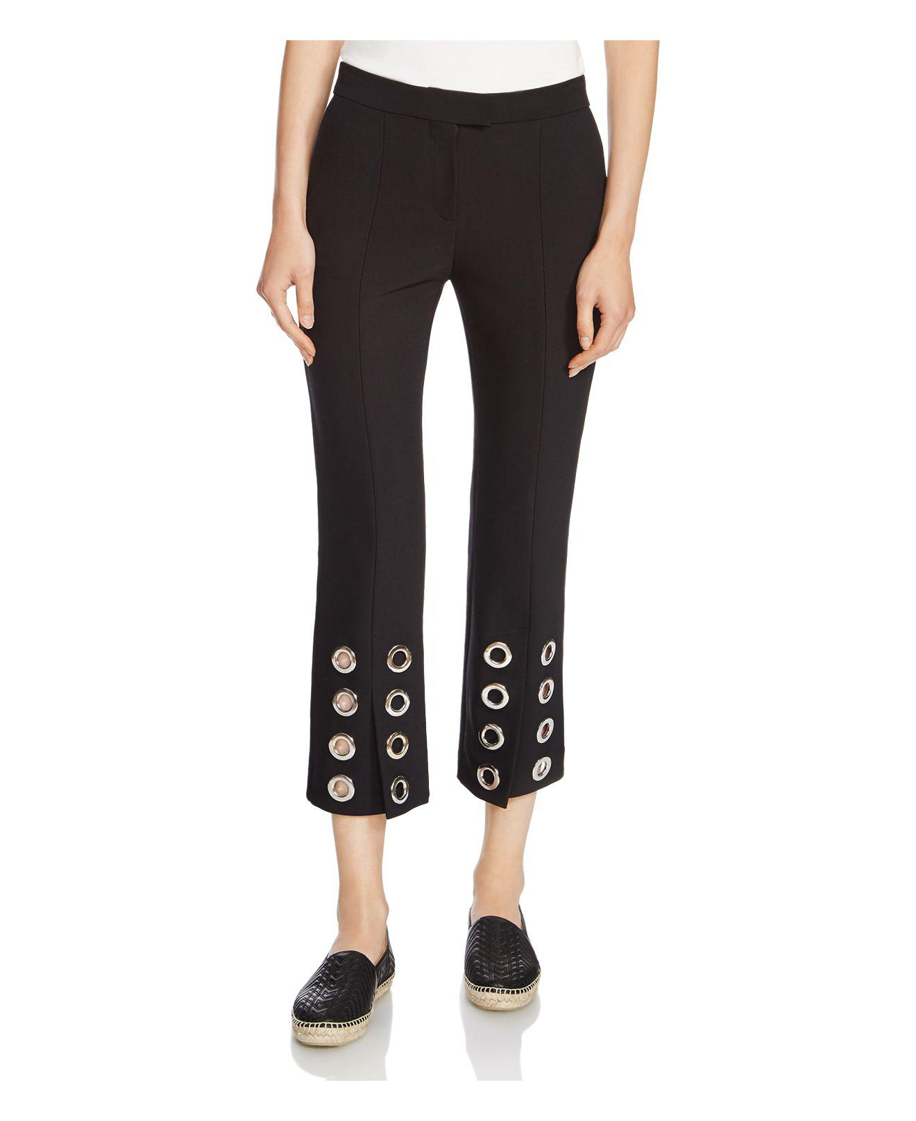 Lyst Maje Plezia Grommetdetail Crepe Pants in Black