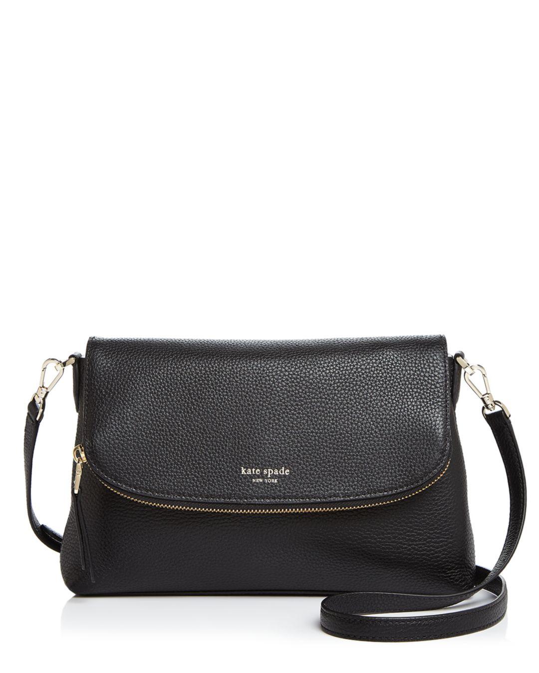 Lyst - Kate Spade Large Leather Crossbody in Black