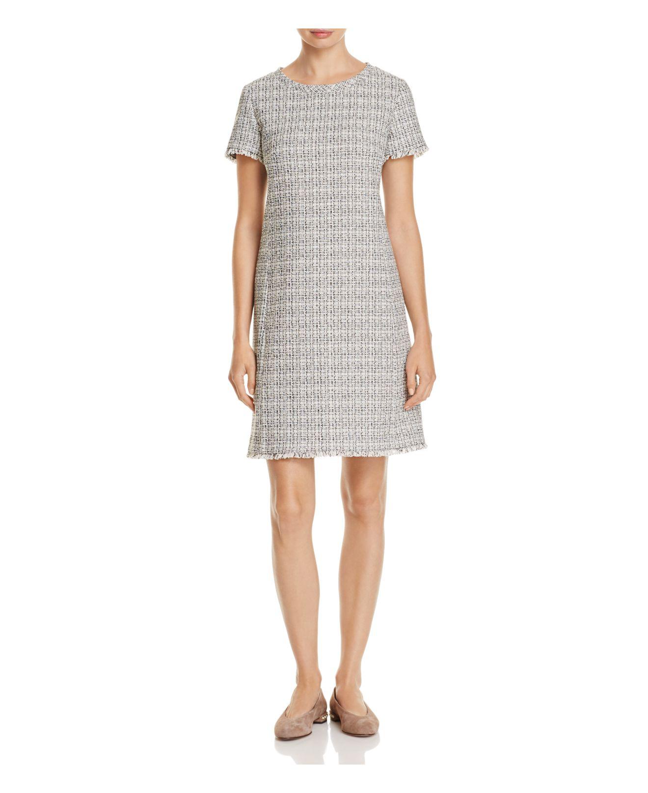 Lyst - Weekend by maxmara Ezor Fringed Tweed Dress in Grey