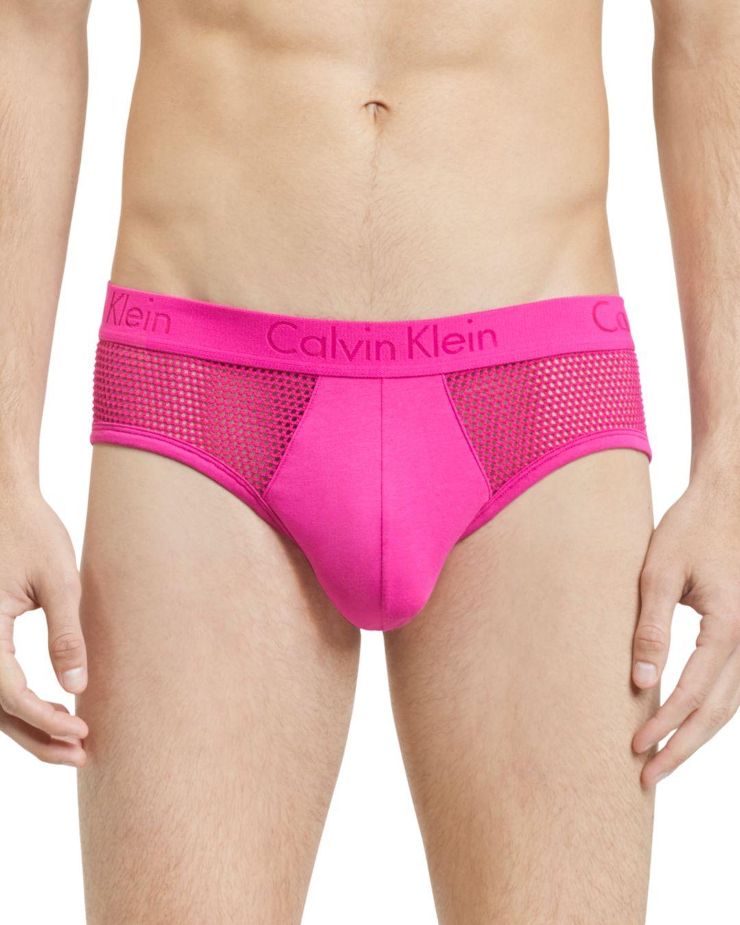 Calvin Klein Mesh Inset Hip Briefs In Black For Men Lyst