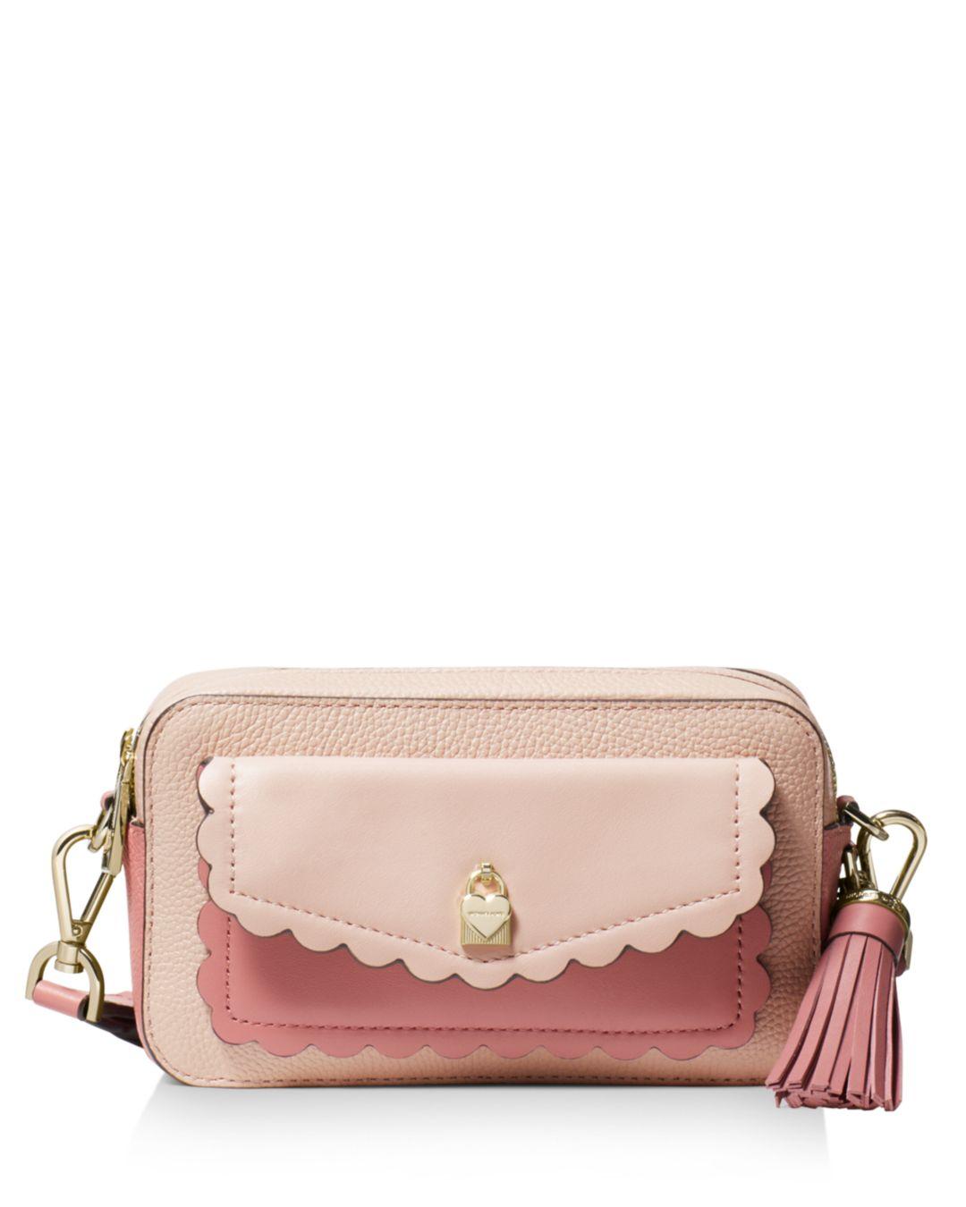 Lyst - MICHAEL Michael Kors Small Leather Crossbody Camera Bag in Pink - Save 16%