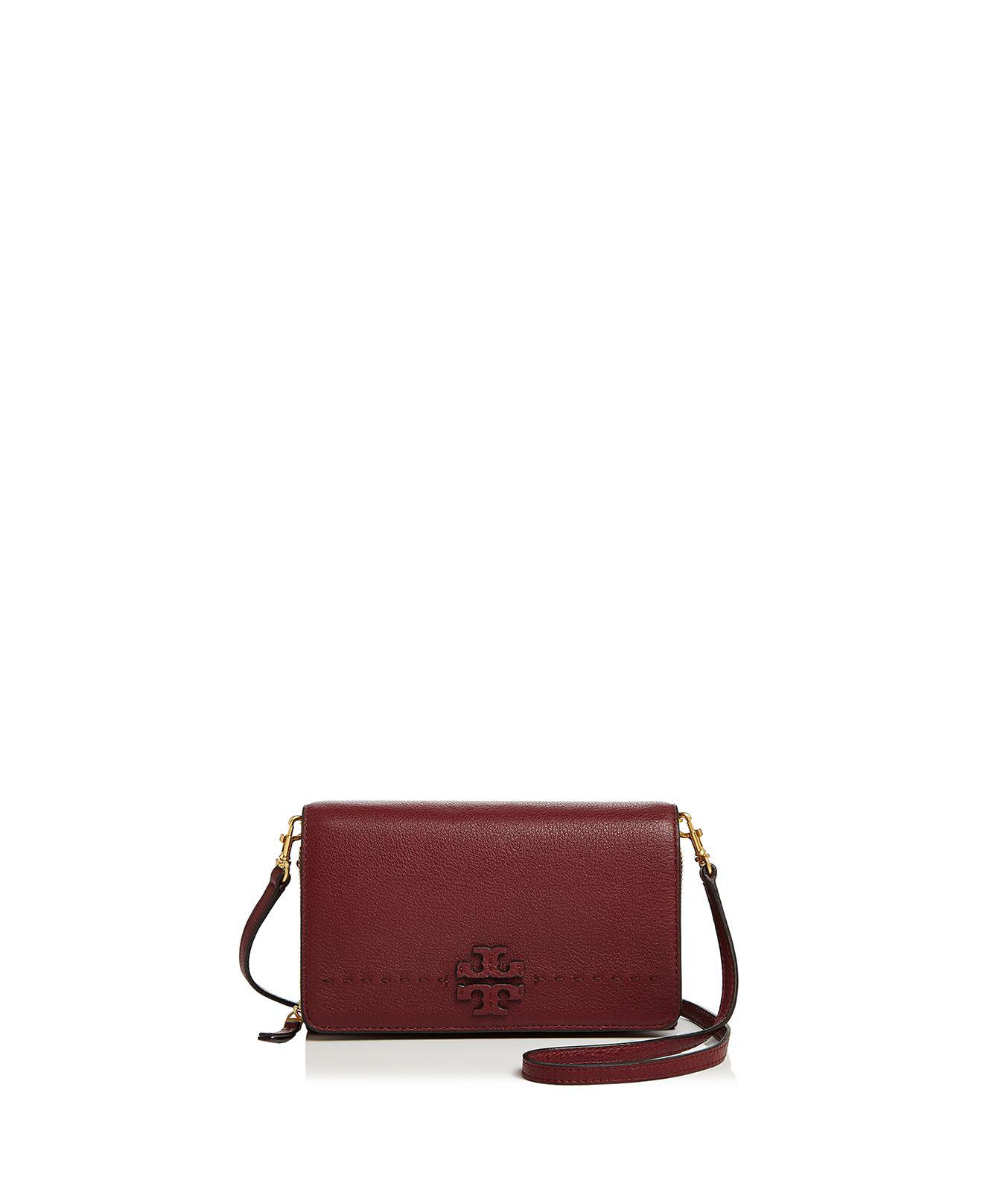 Lyst - Tory Burch Mcgraw Flat Leather Wallet Crossbody