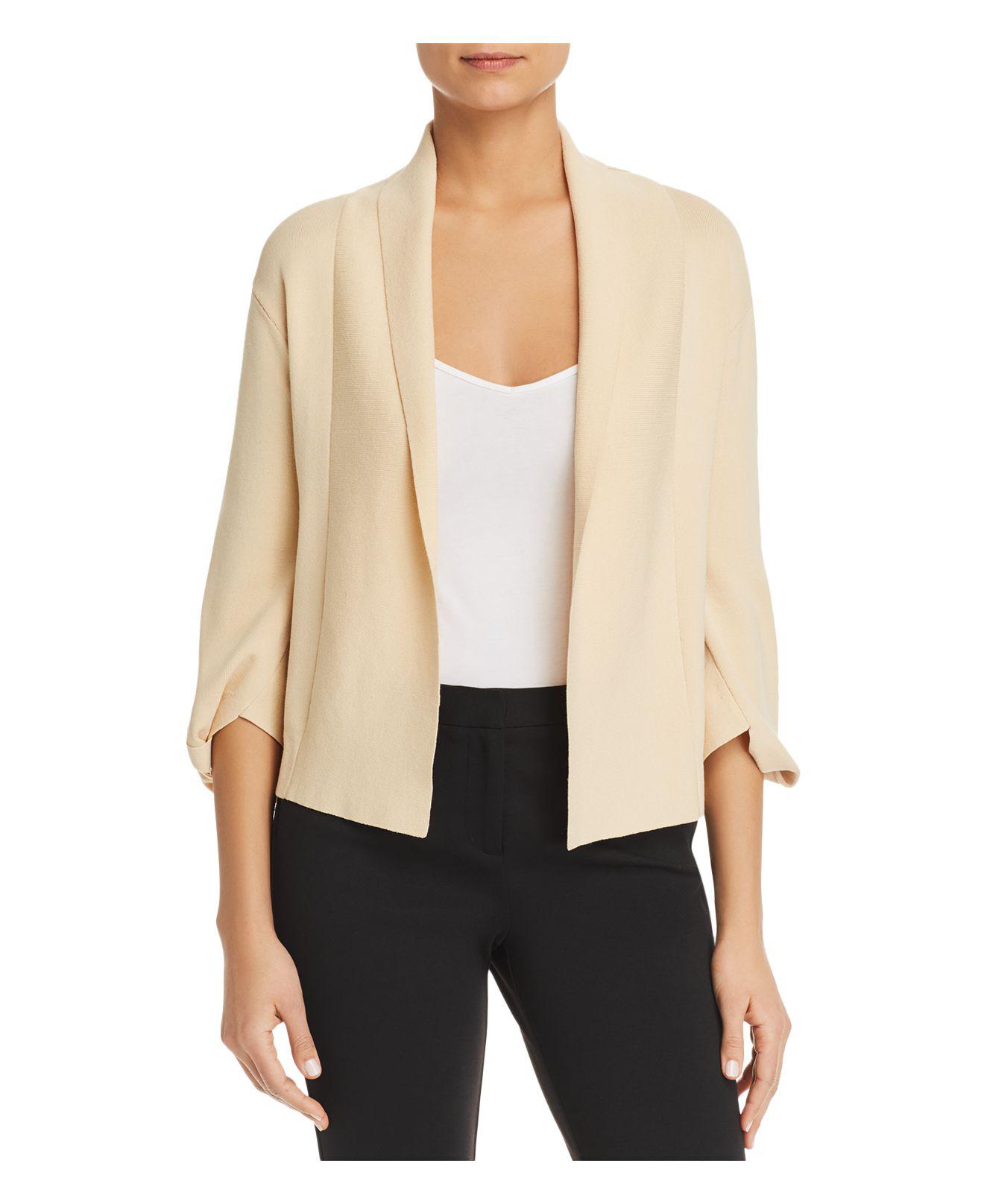 Lyst - Donna Karan Open-front Cardigan in Natural