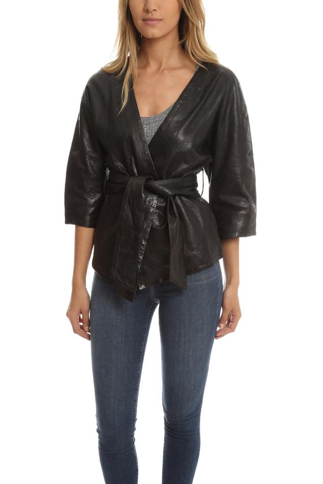 Lyst Smythe Leather Kimono Jacket In Black Gallery