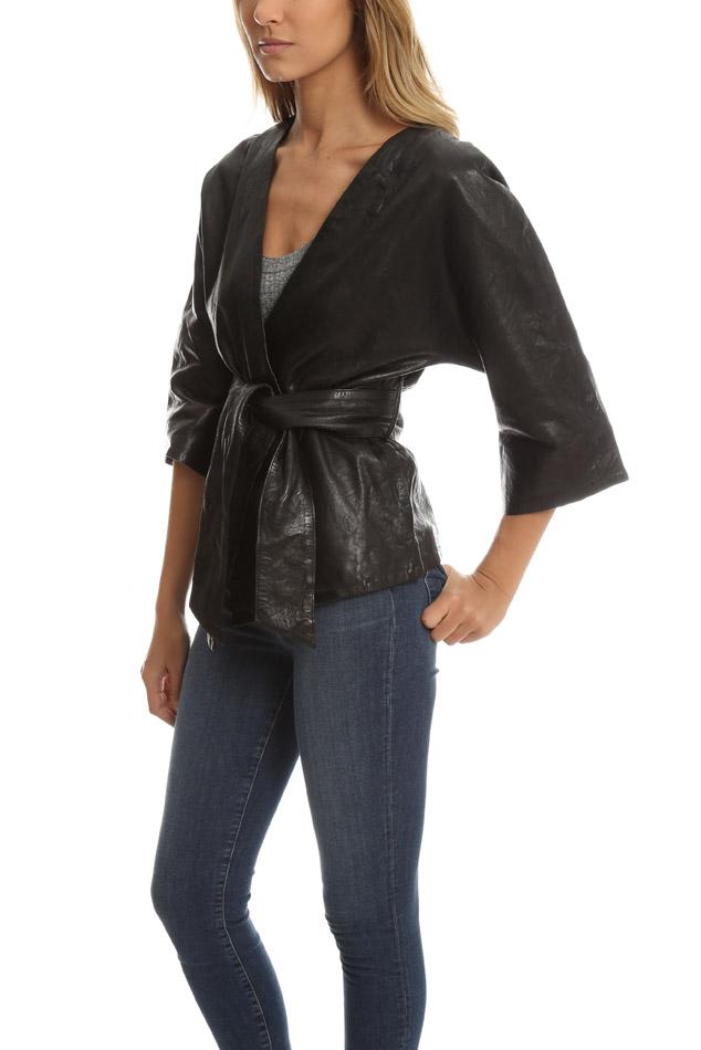 Lyst Smythe Leather Kimono Jacket In Black Gallery