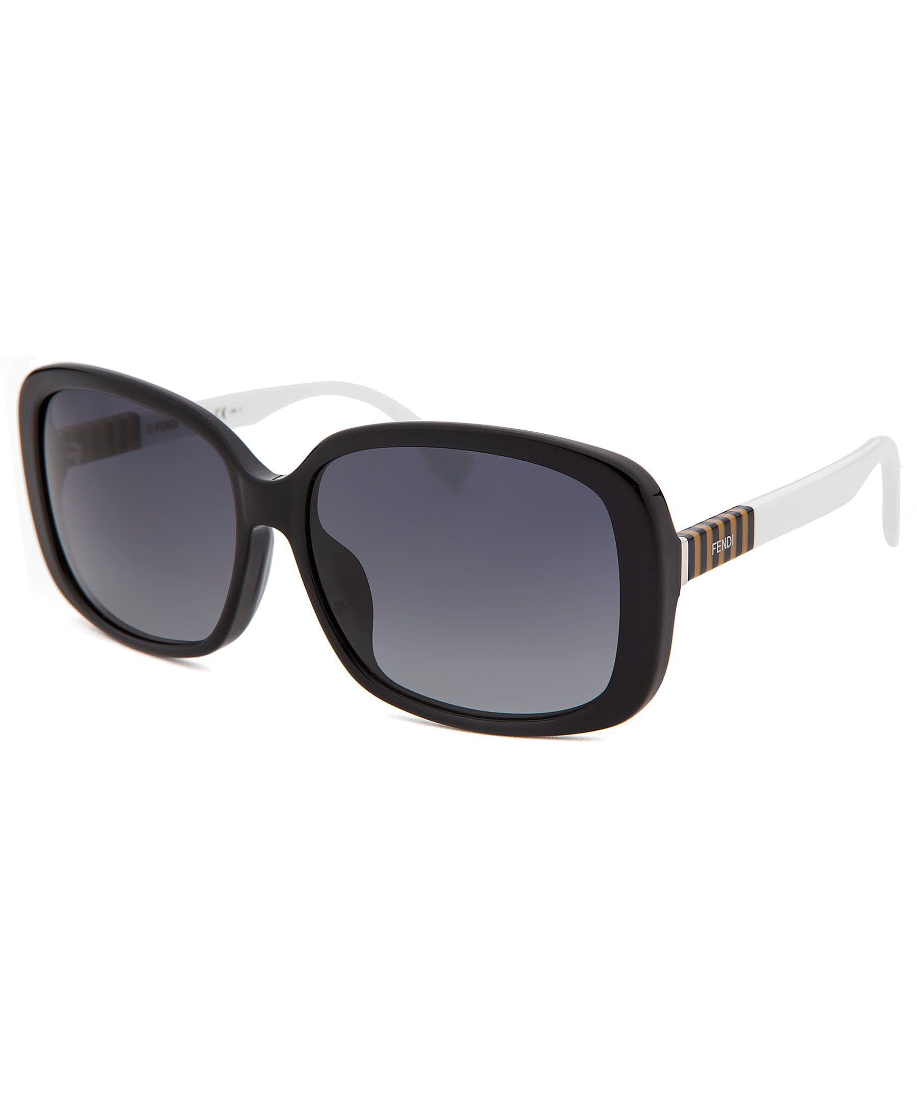 Fendi Women's Oversized Black Sunglasses White Arms in ...